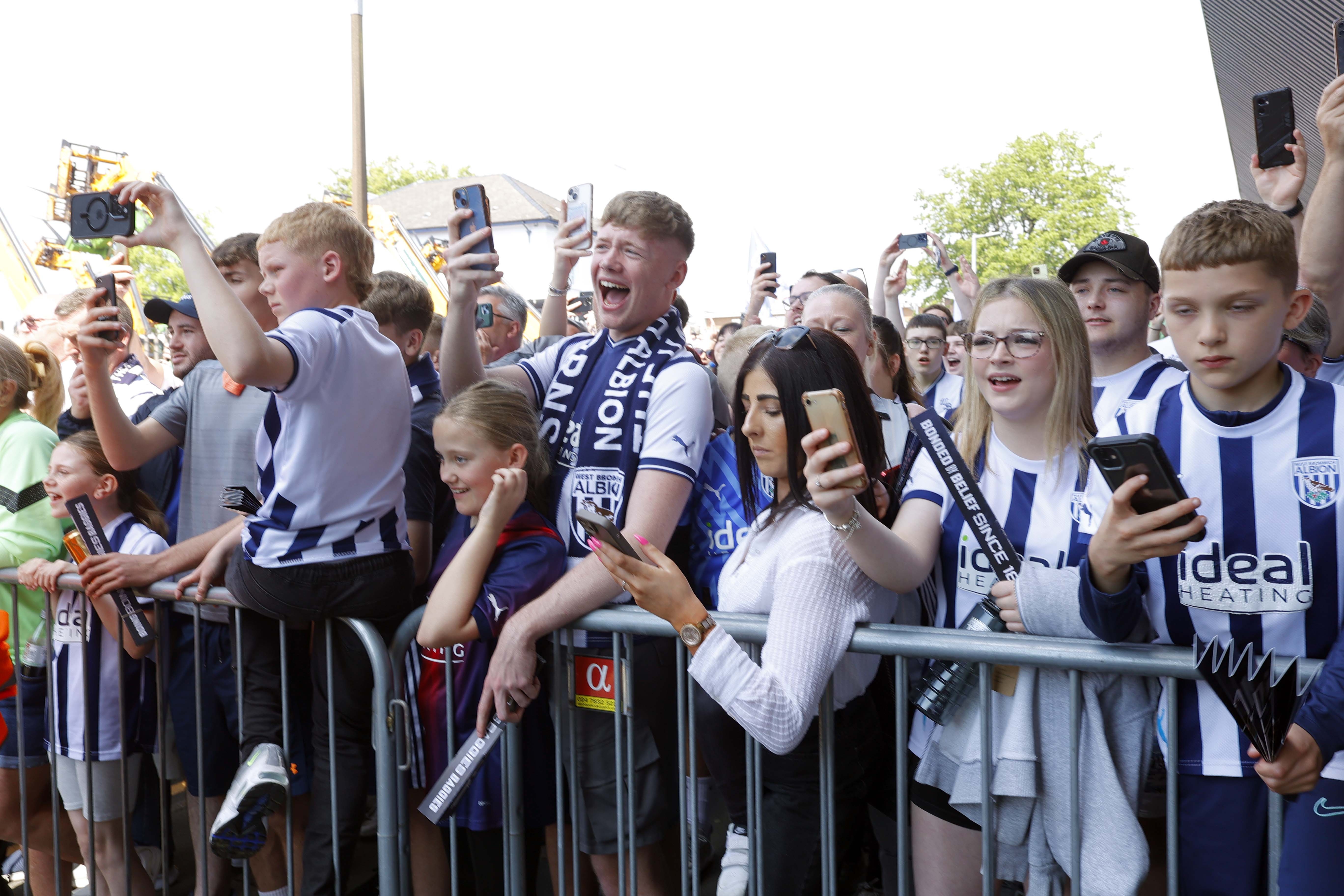 A general view of Albion supporters outside the stadium before the match against Southampton at The Hawthorns