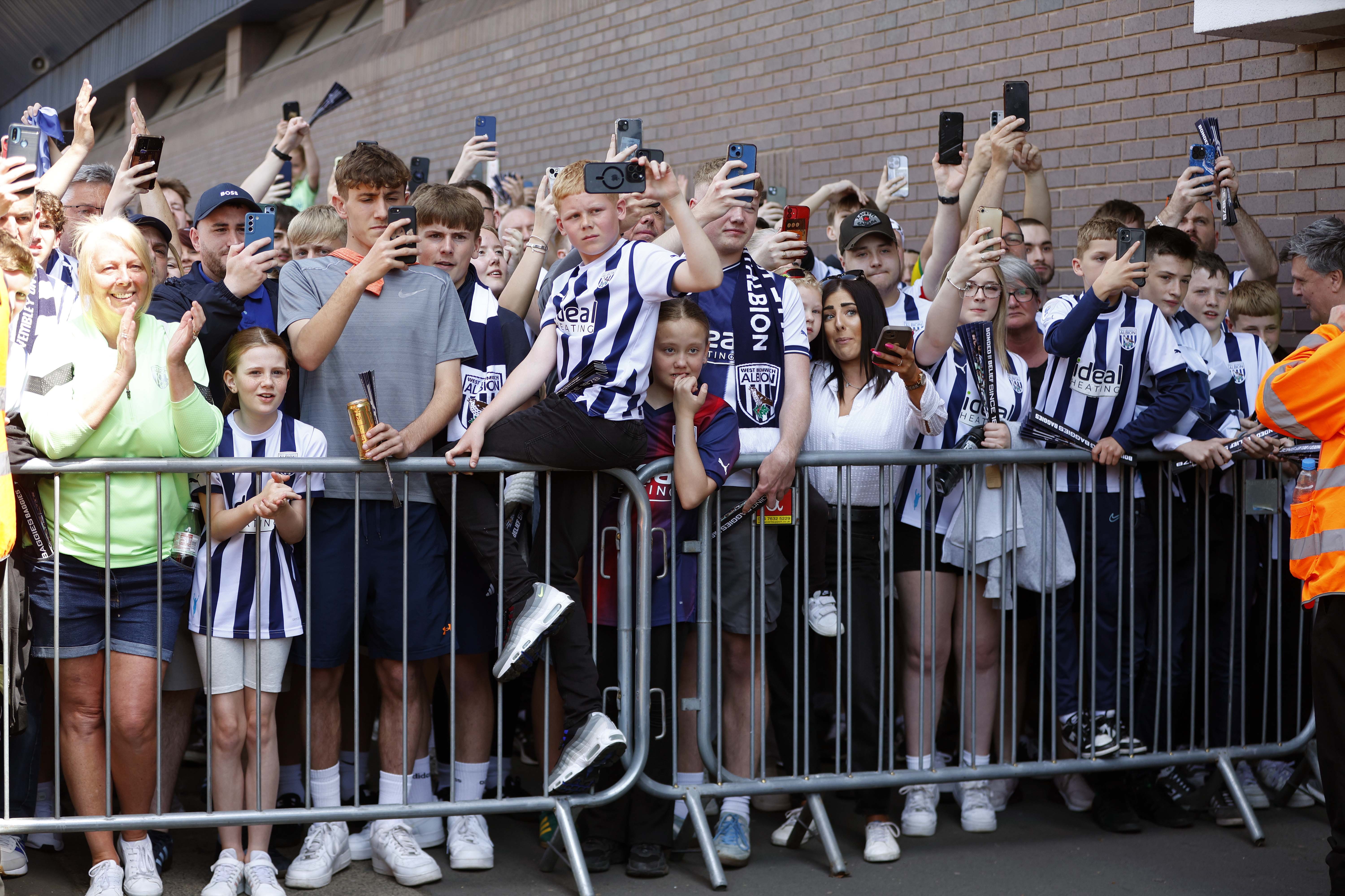 A general view of Albion supporters outside the stadium before the match against Southampton at The Hawthorns