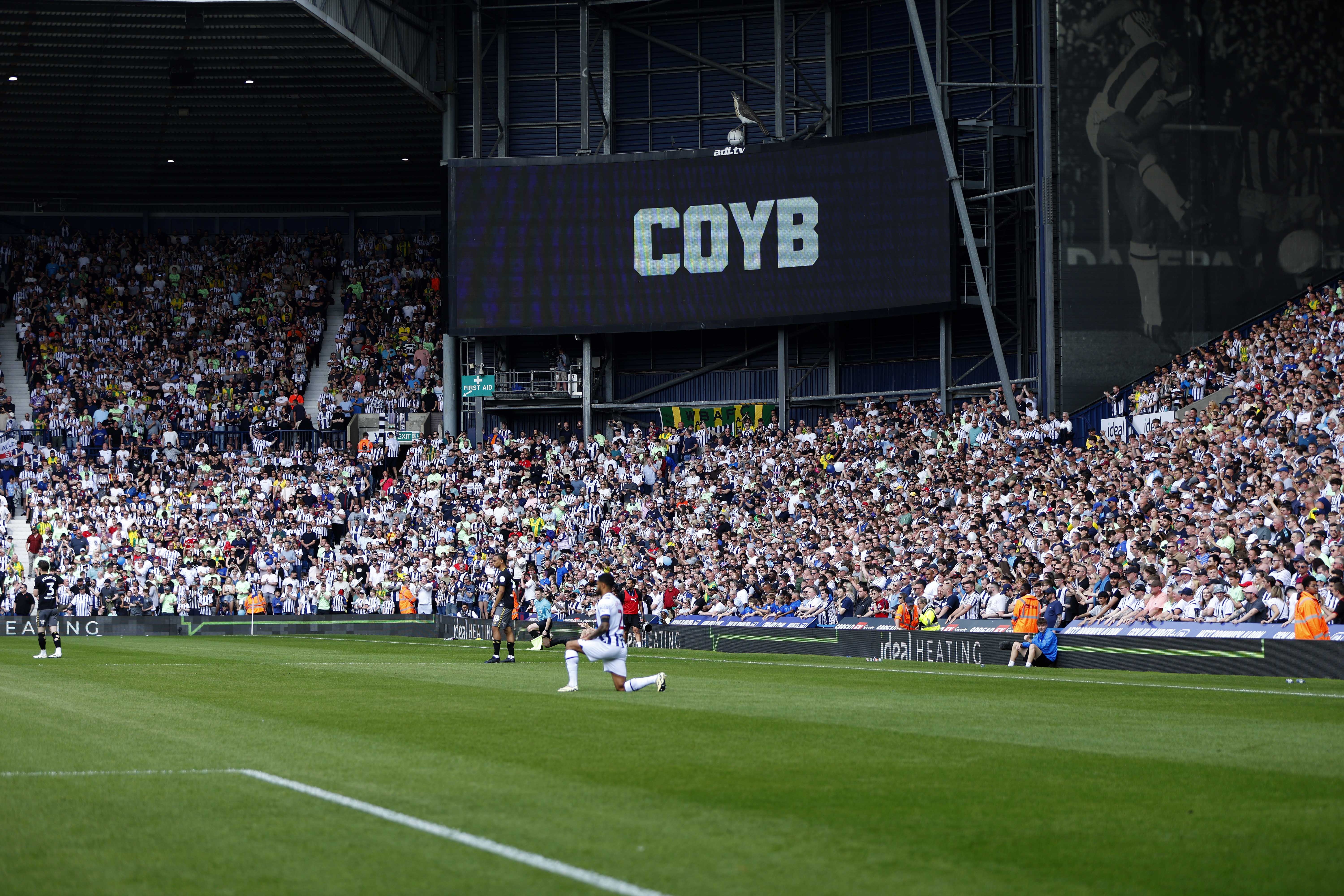 A general view of the big screen at The Hawthorns 
