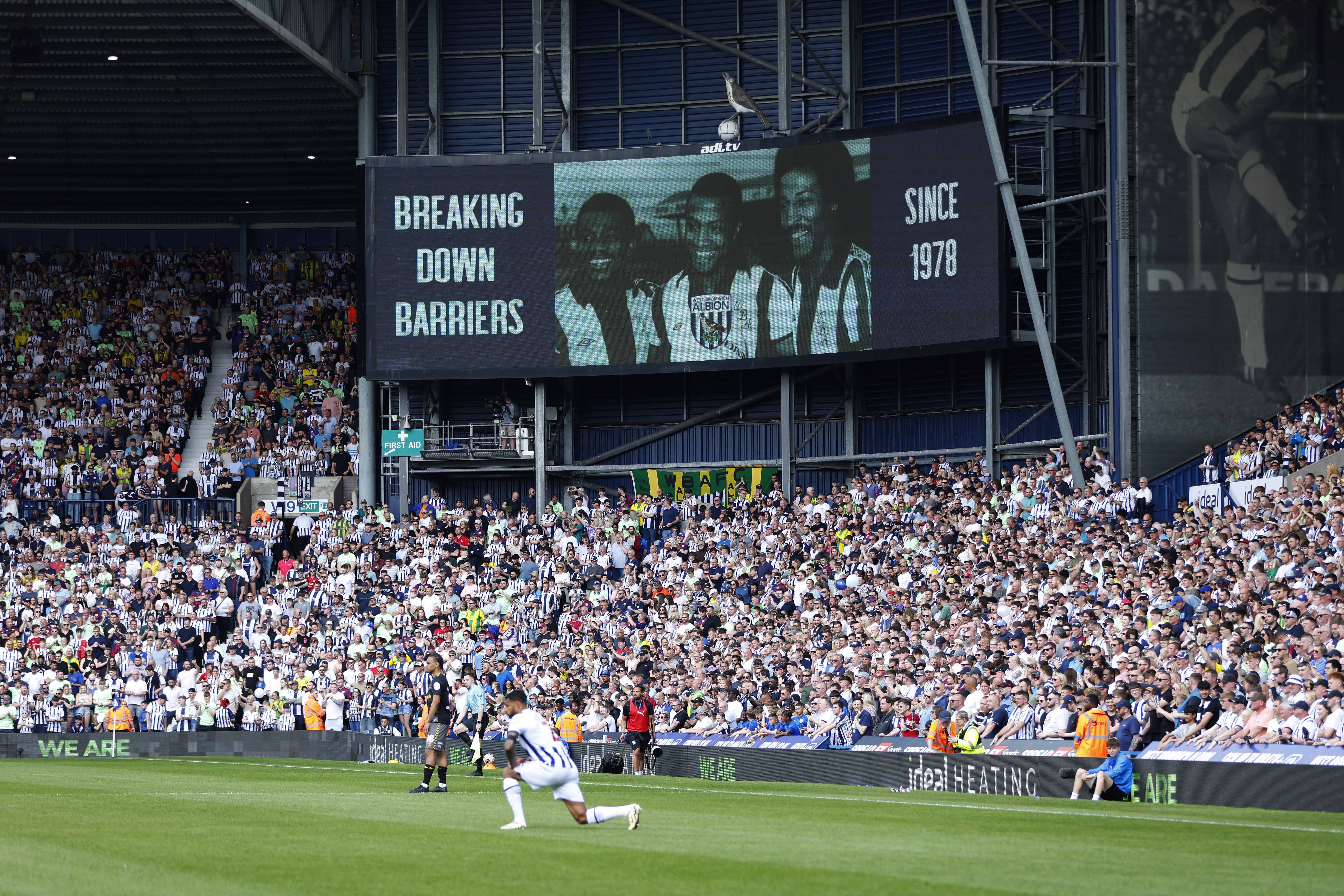 A general view of the big screen at The Hawthorns 
