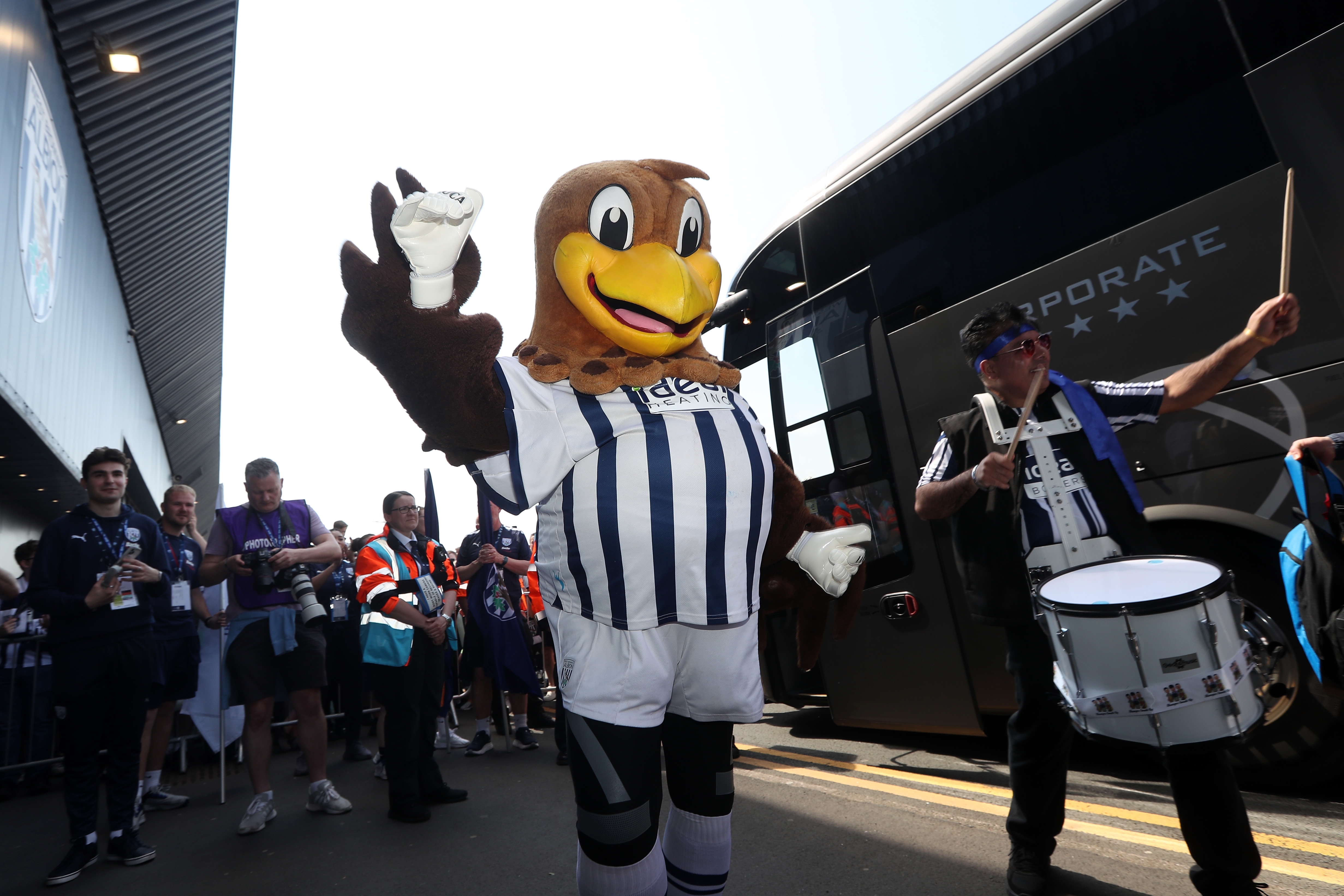 Baggie Bird dancing at The Hawthorns before the game against Southampton