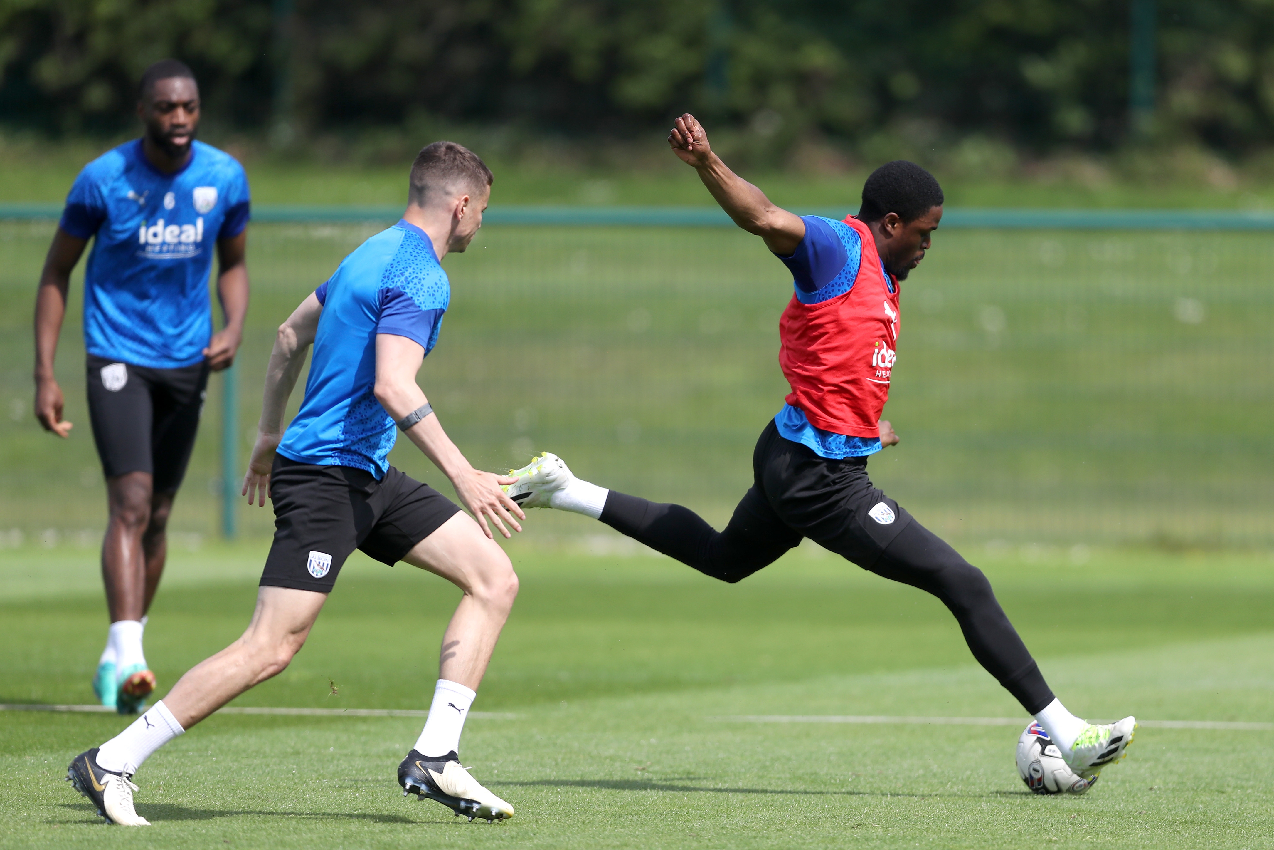 Grady Diangana striking the ball in training 