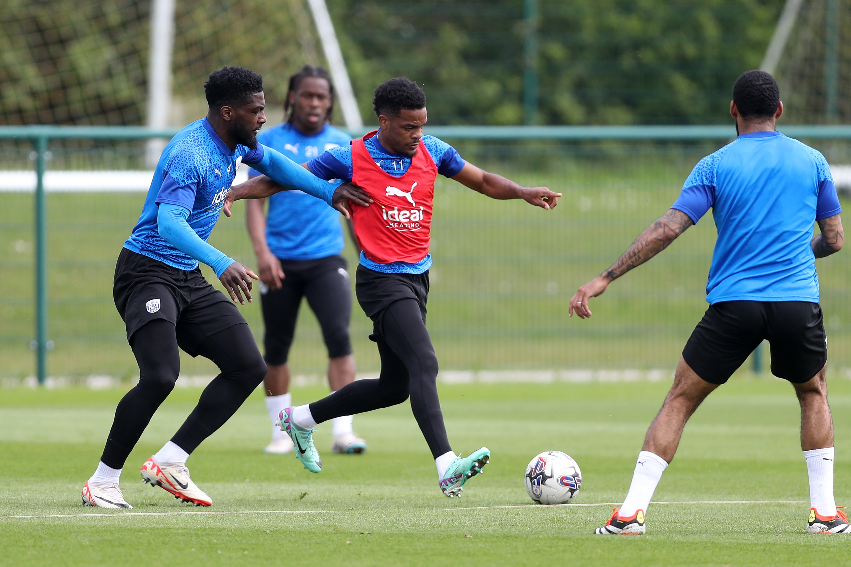 Grady Diangana on the ball during training 