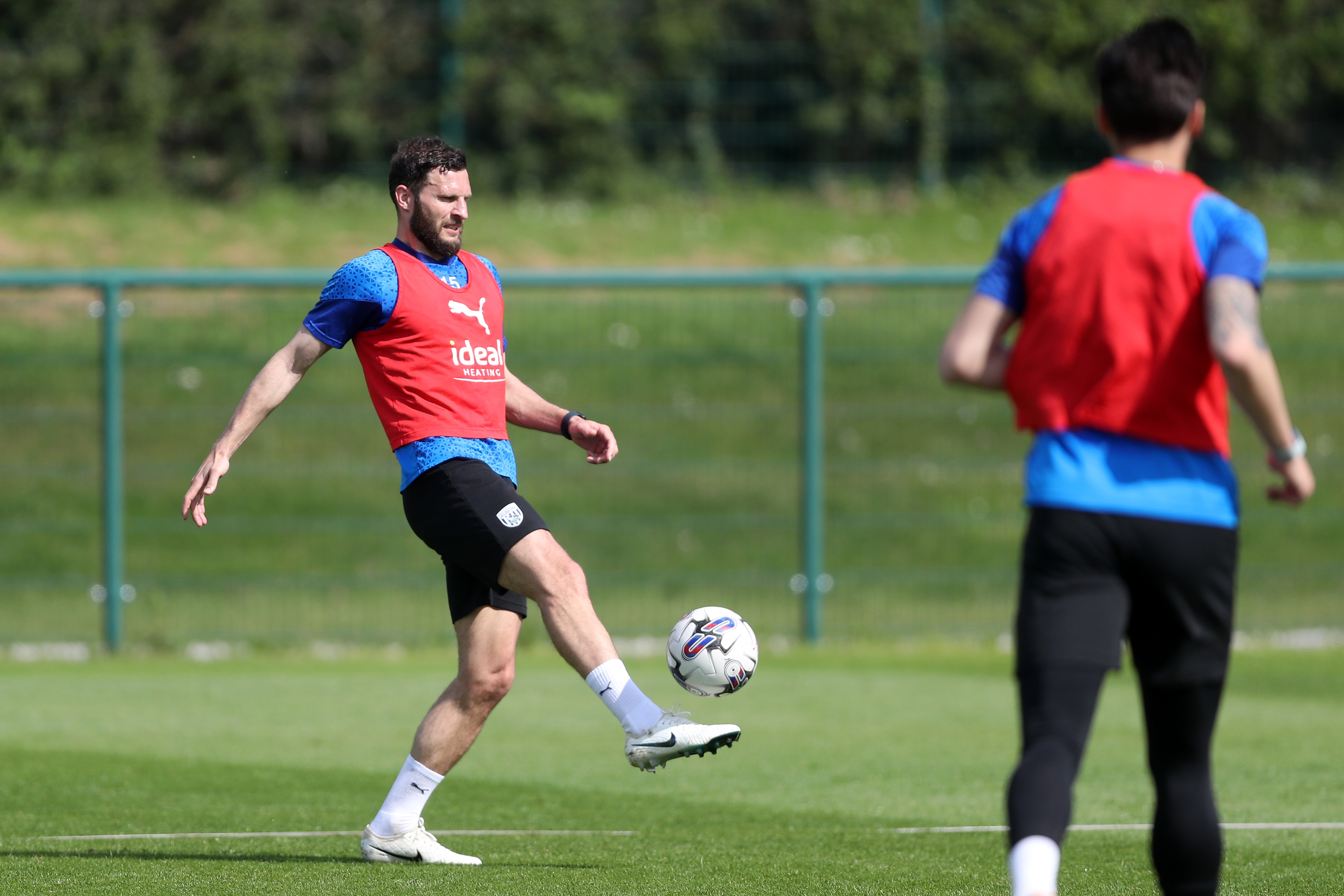 Erik Pieters on the ball during training 