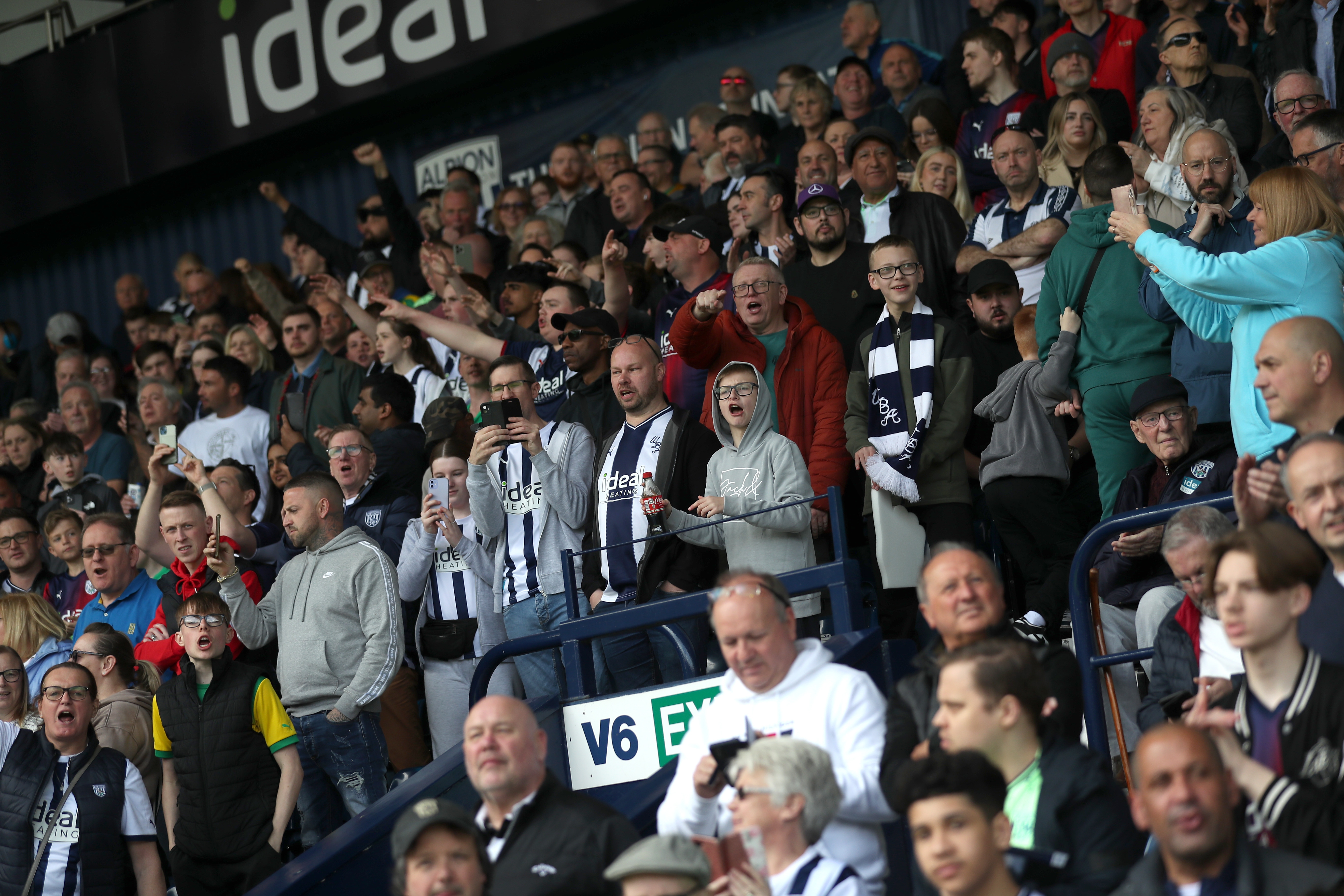 A general view of Albion fans at the Preston game