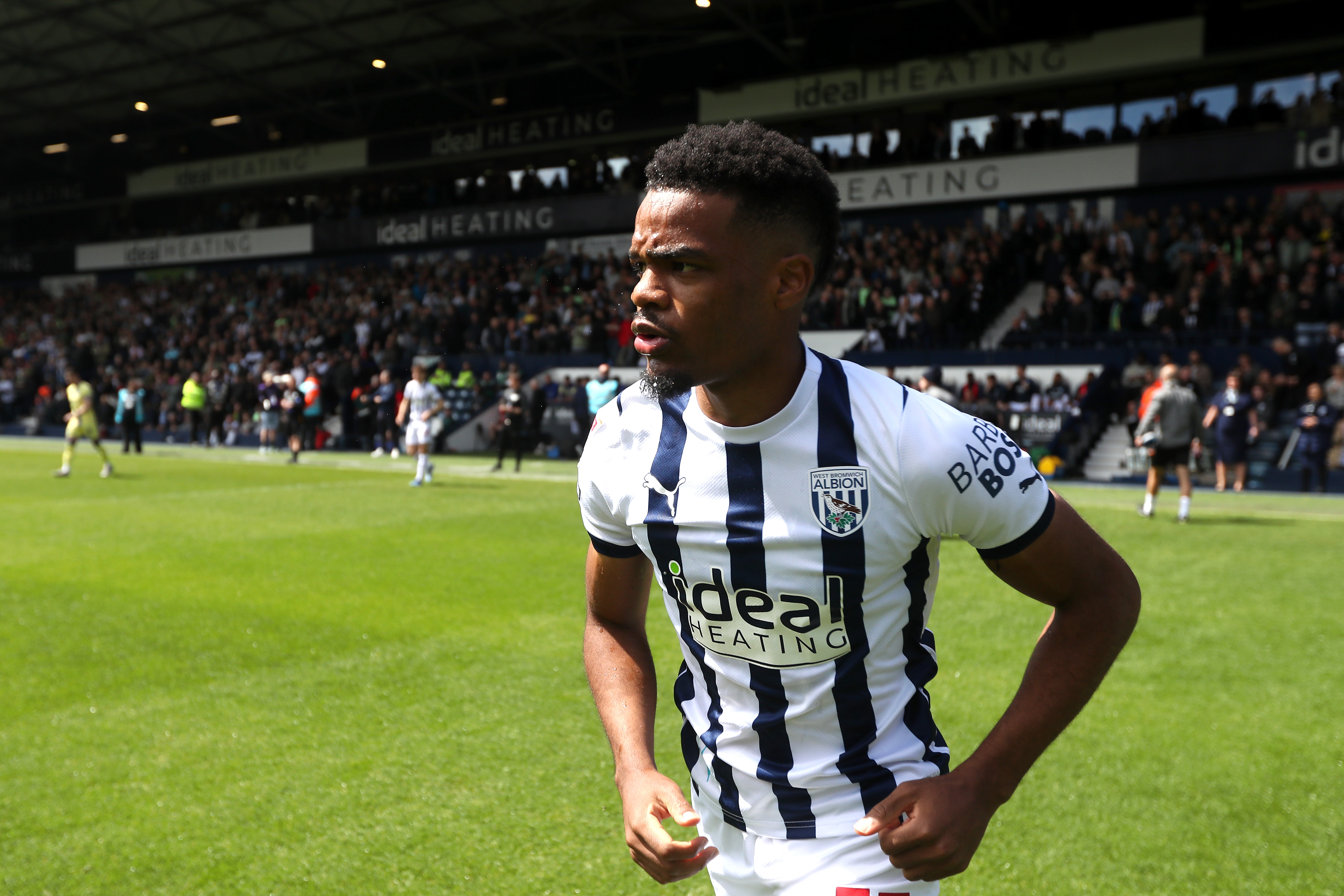 Grady Diangana on the pitch before the Preston game