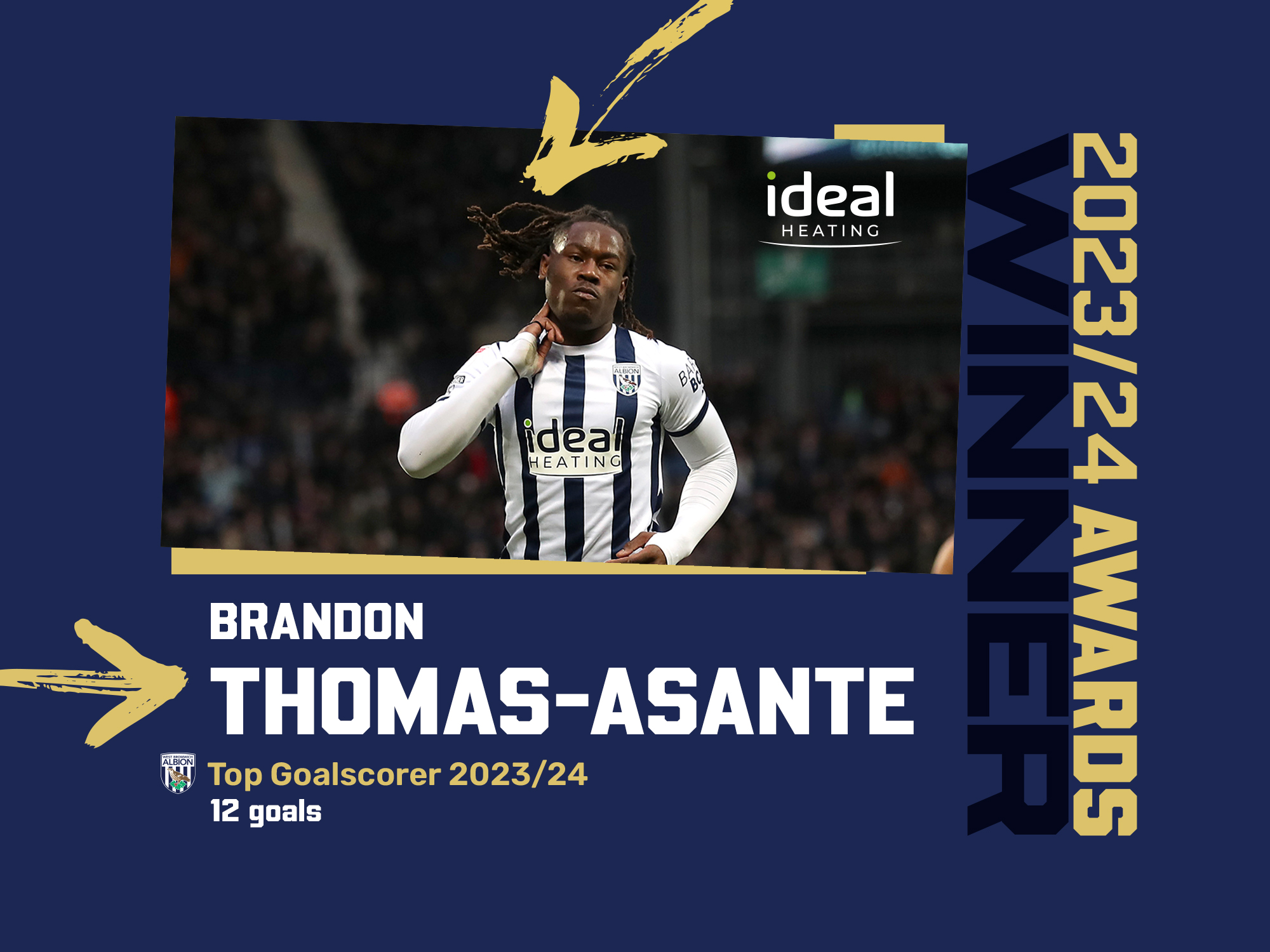 Brandon Thomas-Asante's top goalscorer award graphic 
