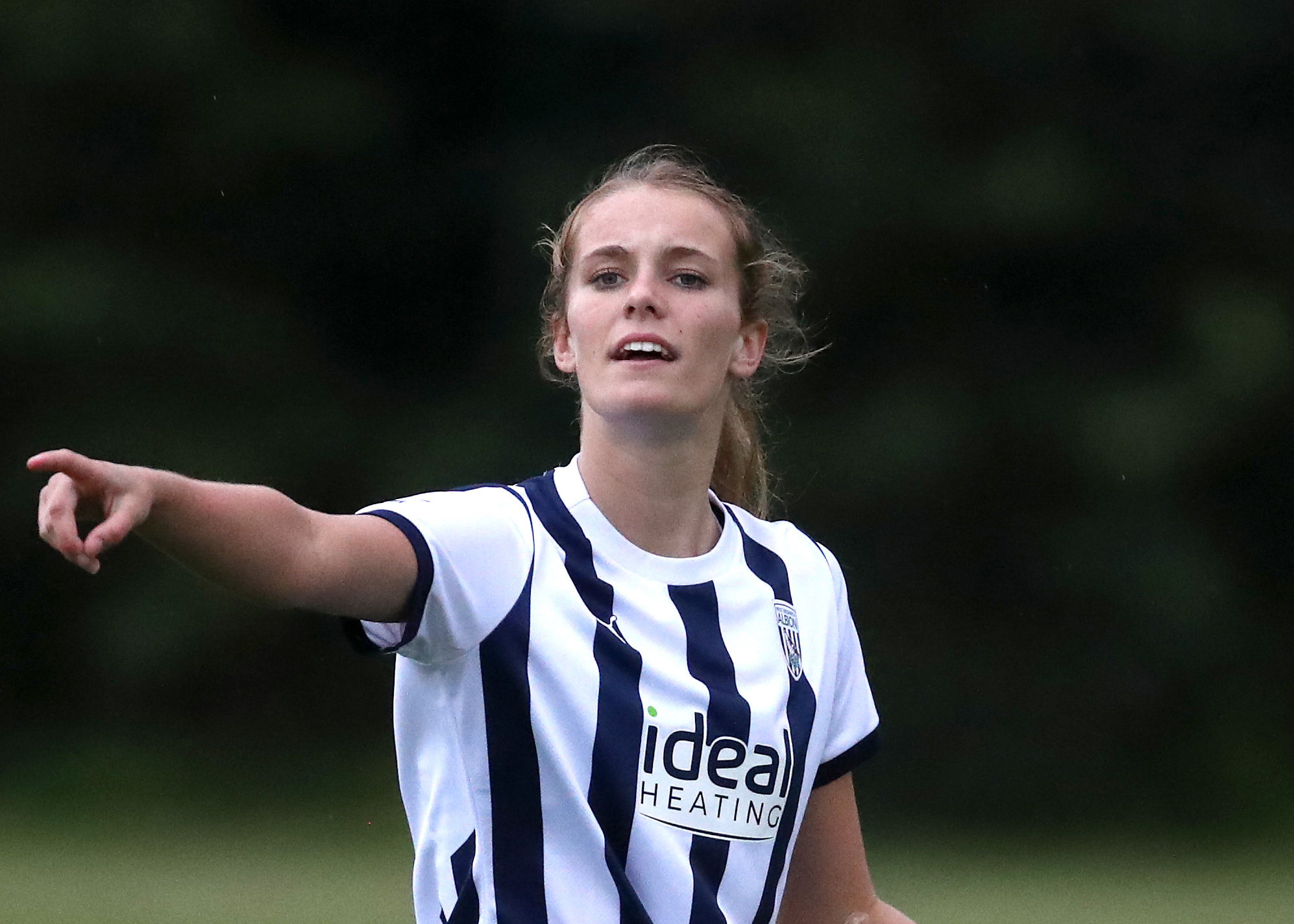 Lucy Newell in home Albion colours.