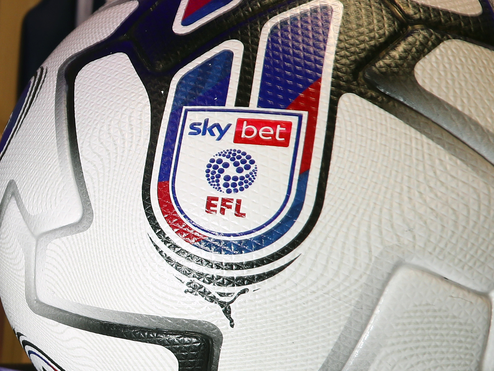 A Sky Bet logo on a football