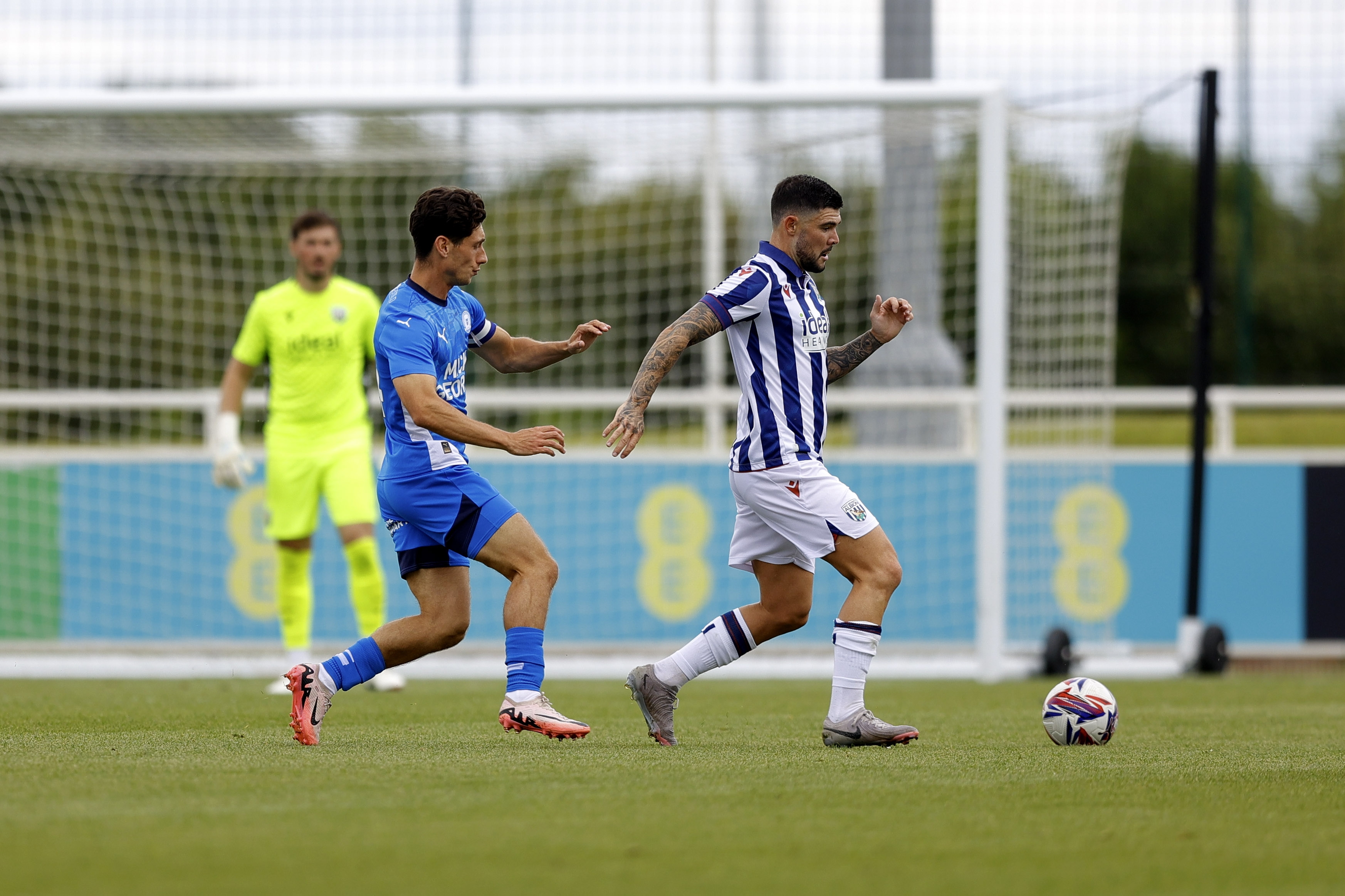 An image of Alex Mowatt on the ball during Albion's friendly against Peterborough