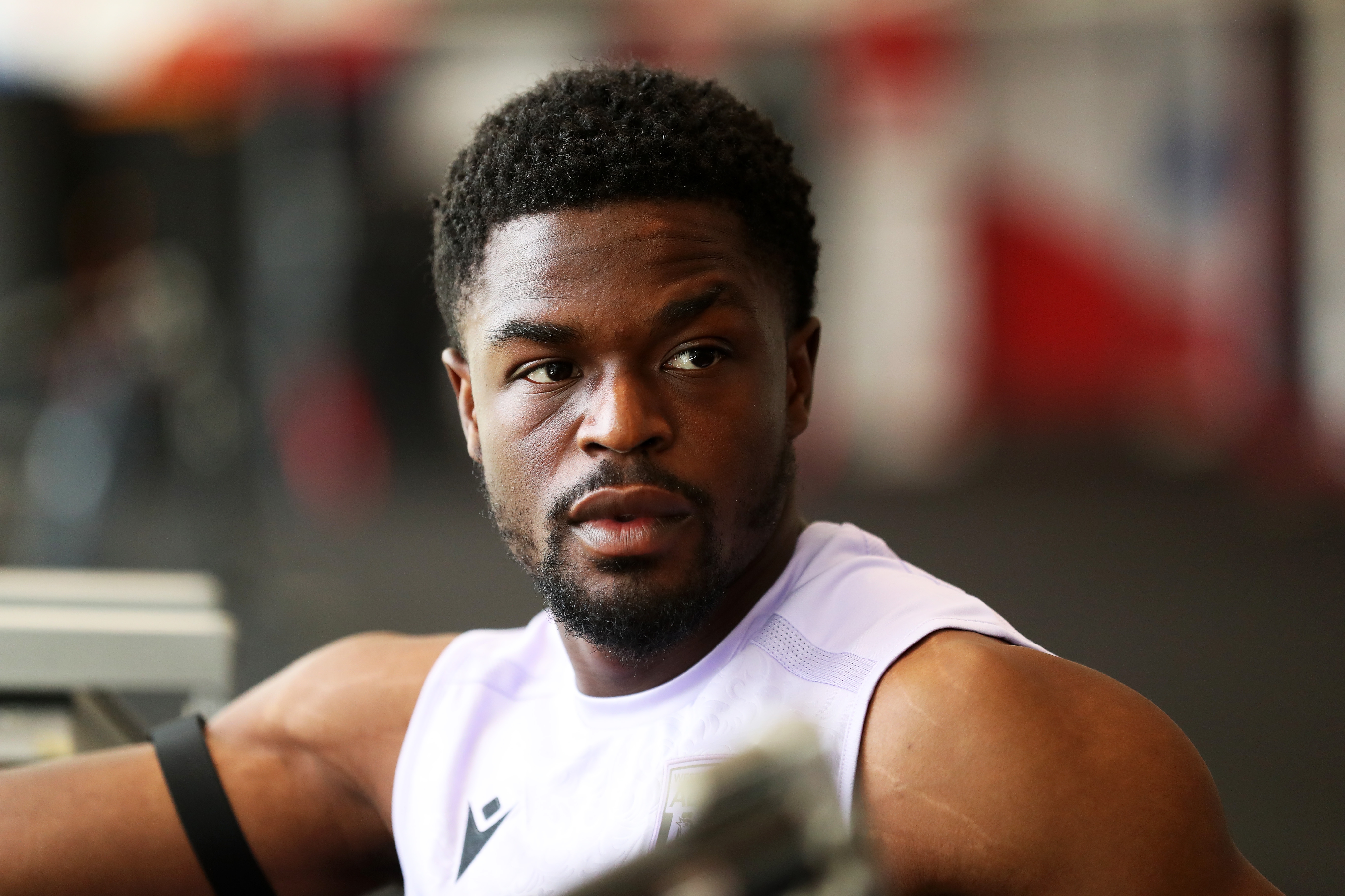 Josh Maja in the gym at St. George's Park