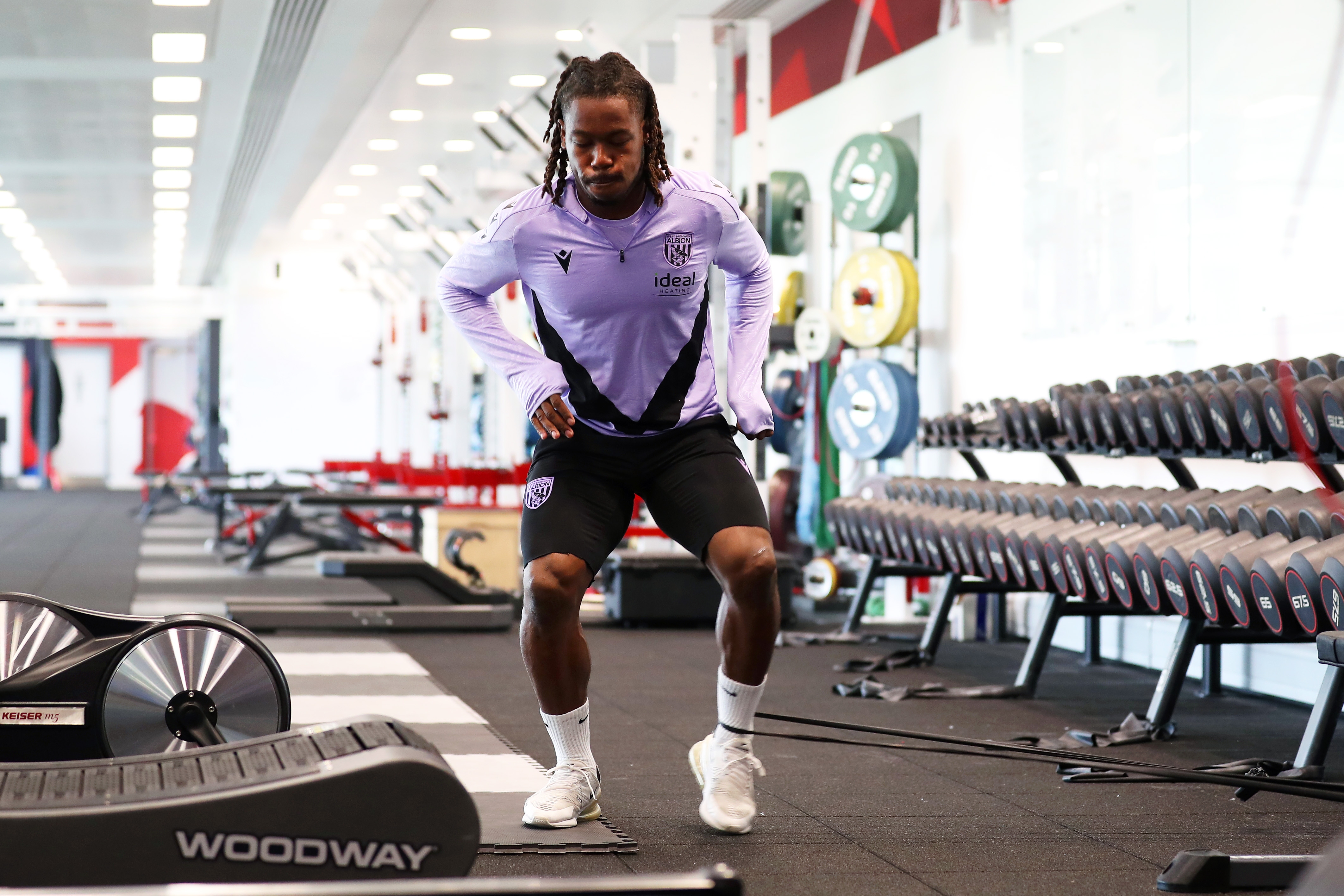 Brandon Thomas-Asante working in the gym at St. George's Park