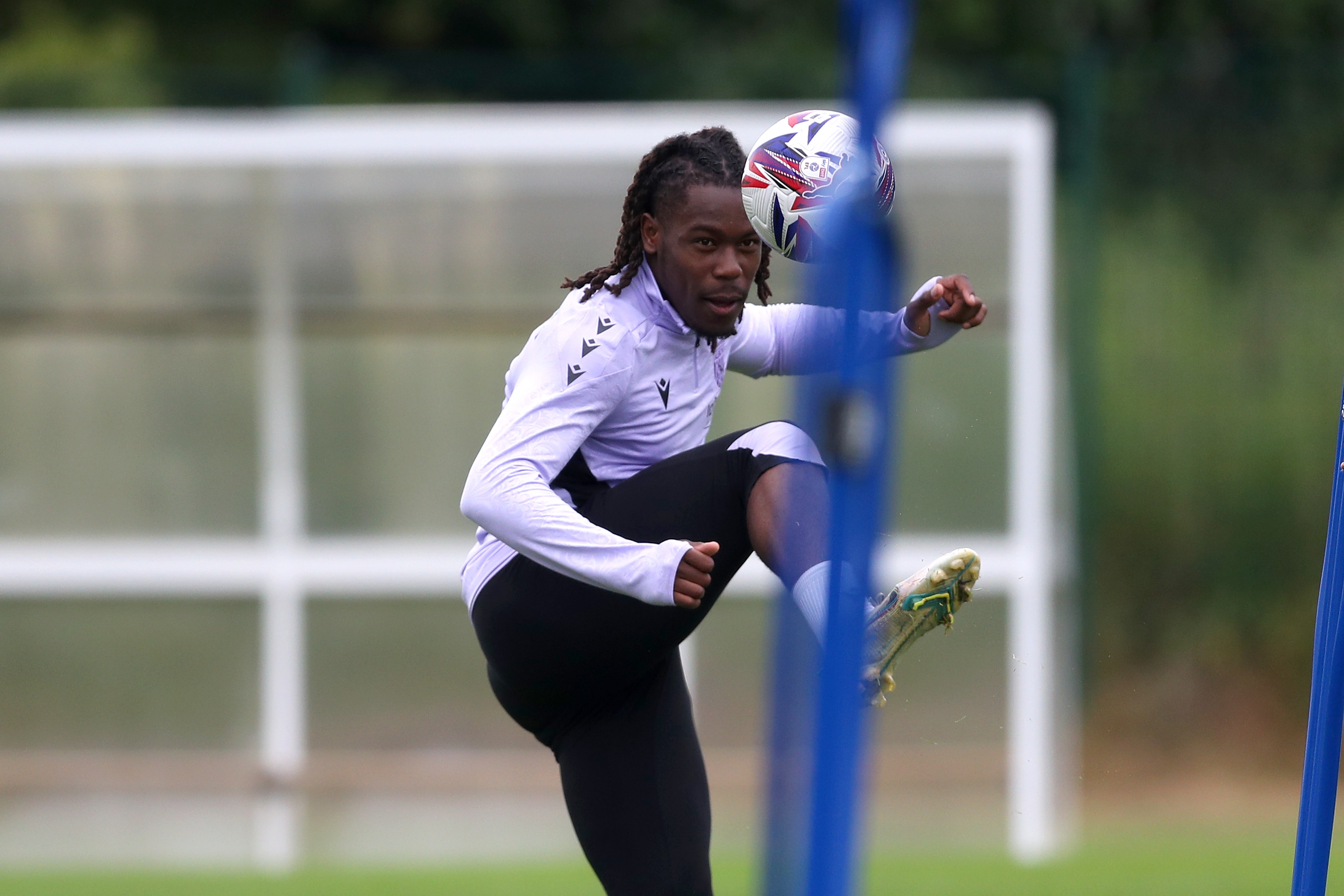 Brandon Thomas-Asante controlling the ball during a training session 
