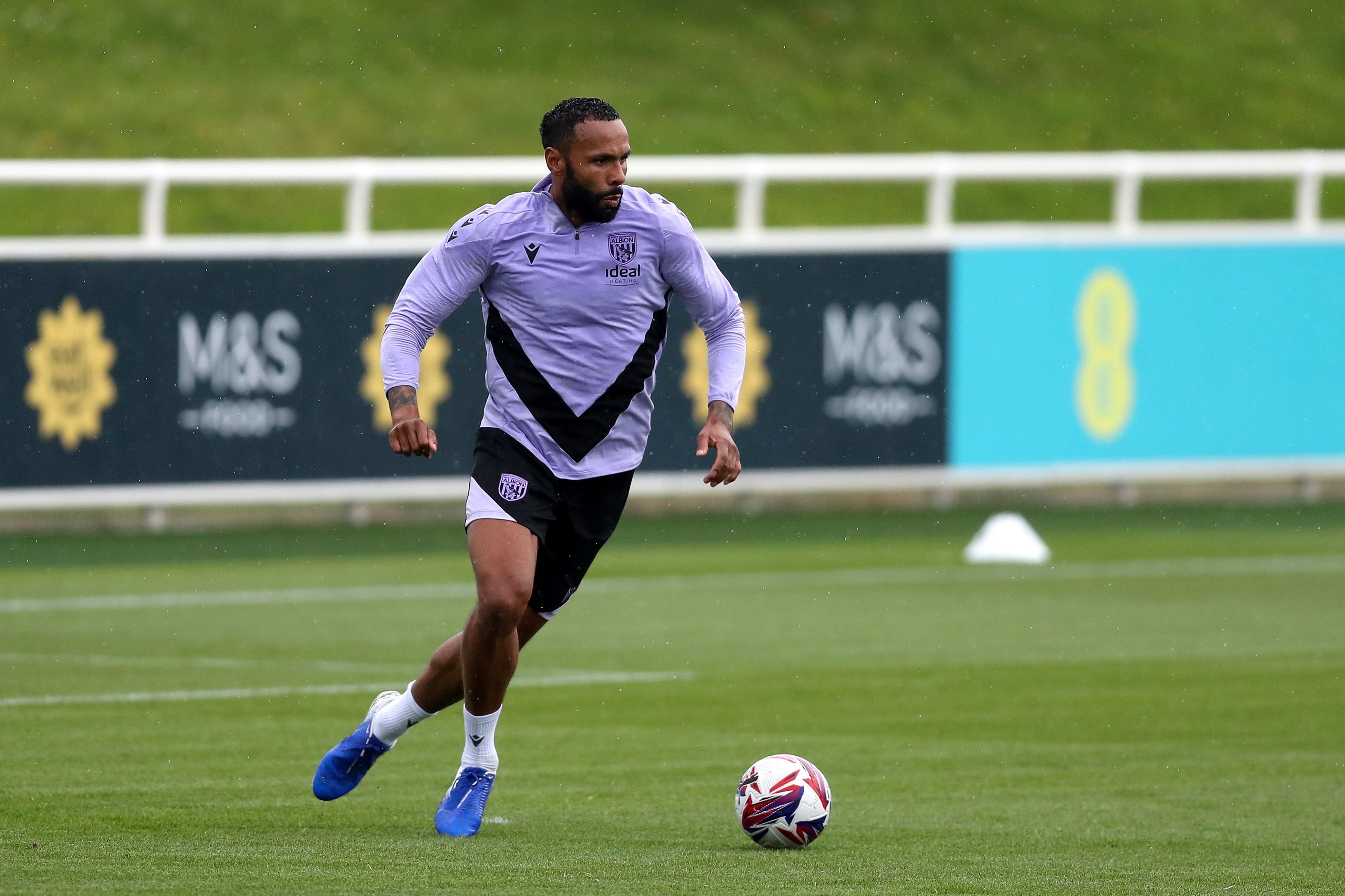 Kyle Bartley on the ball during a training session at St. George's Park