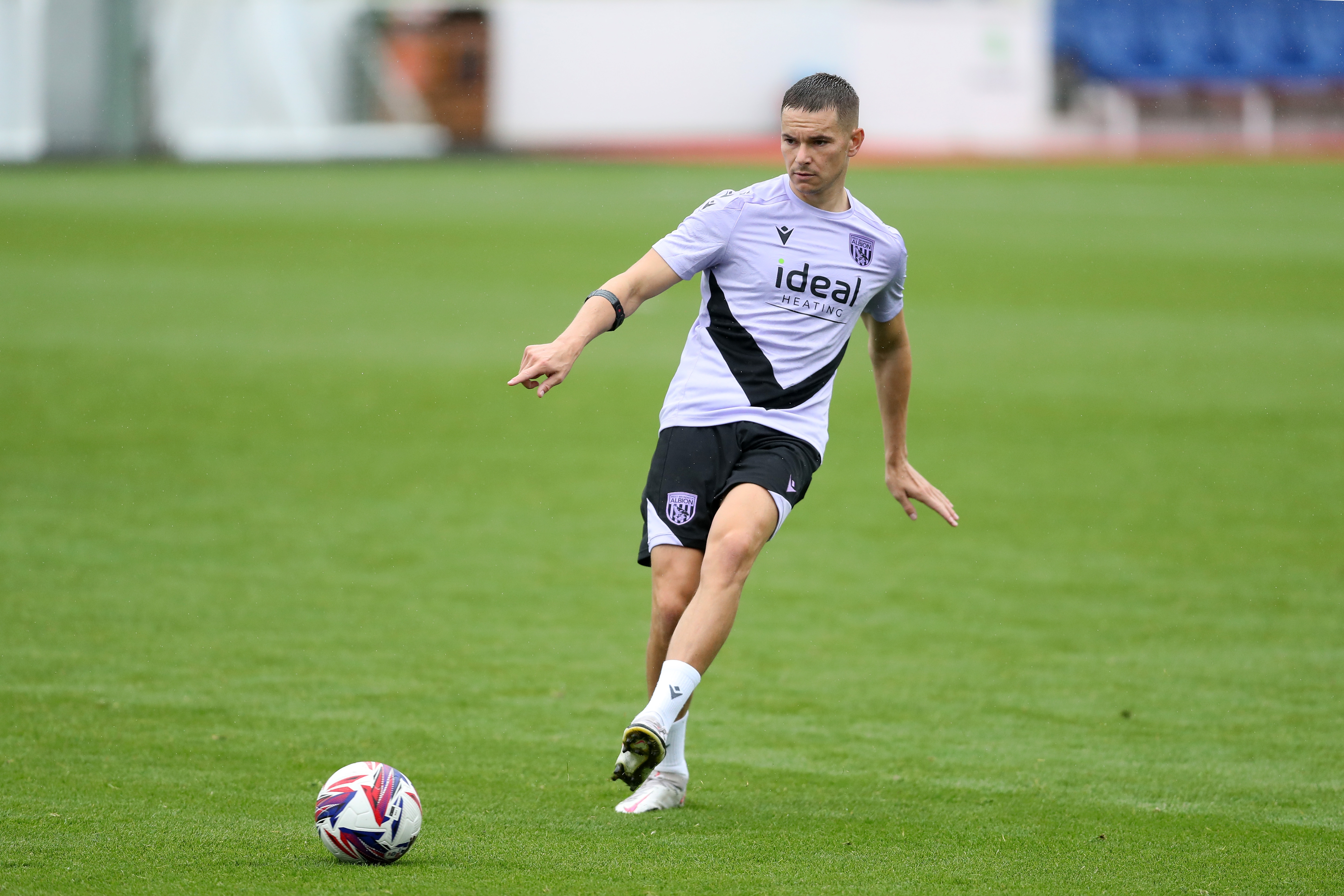 Conor Townsend on the ball during a training session at St. George's Park