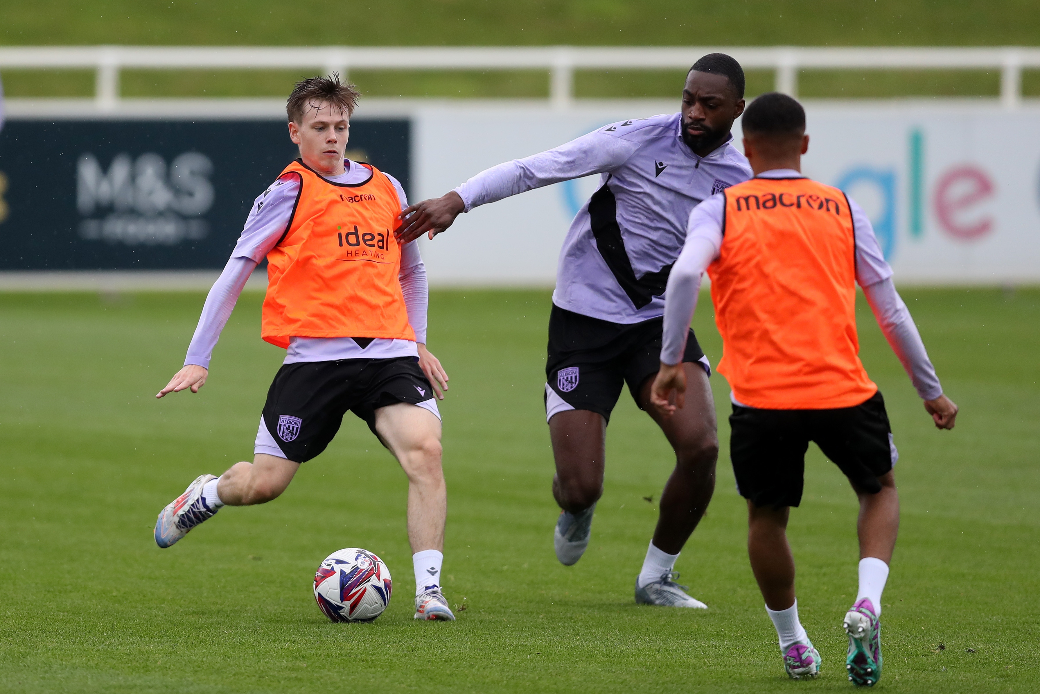 Fenton Heard on the ball during a training session at St. George's Park