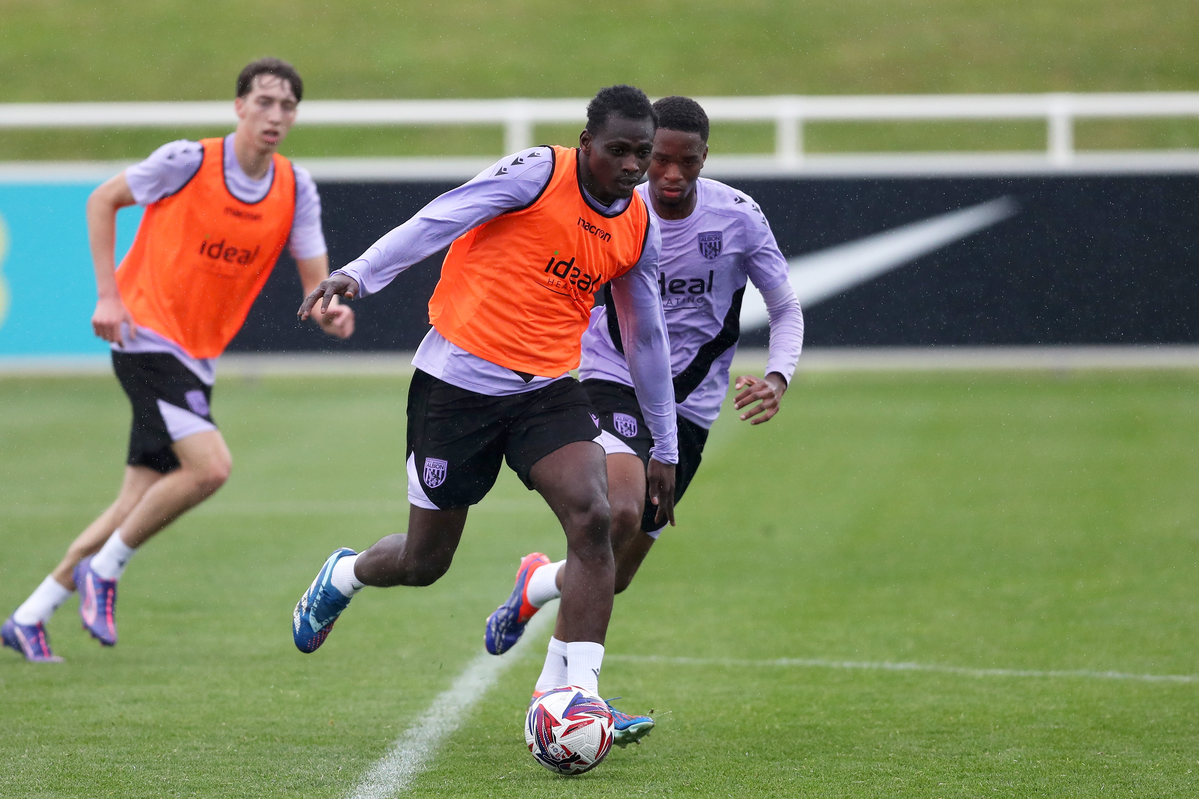 Ousmane Diakité on the ball during a training session at St. George's Park