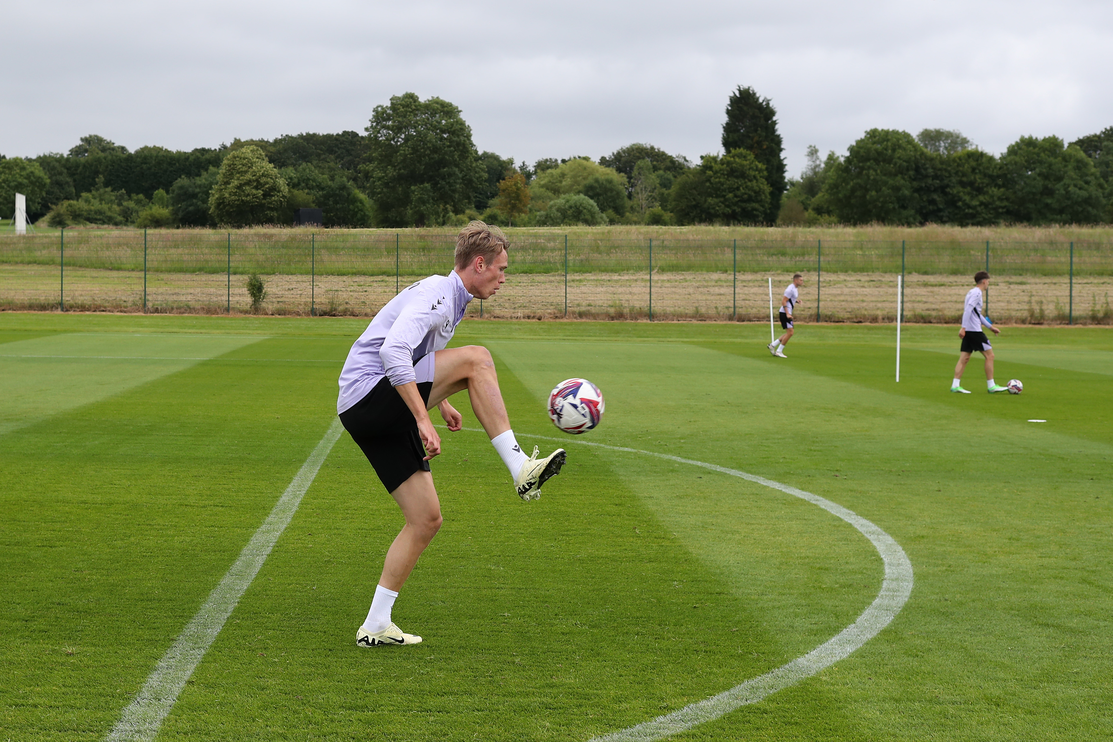 Torbjørn Heggem controlling the ball during a training session 