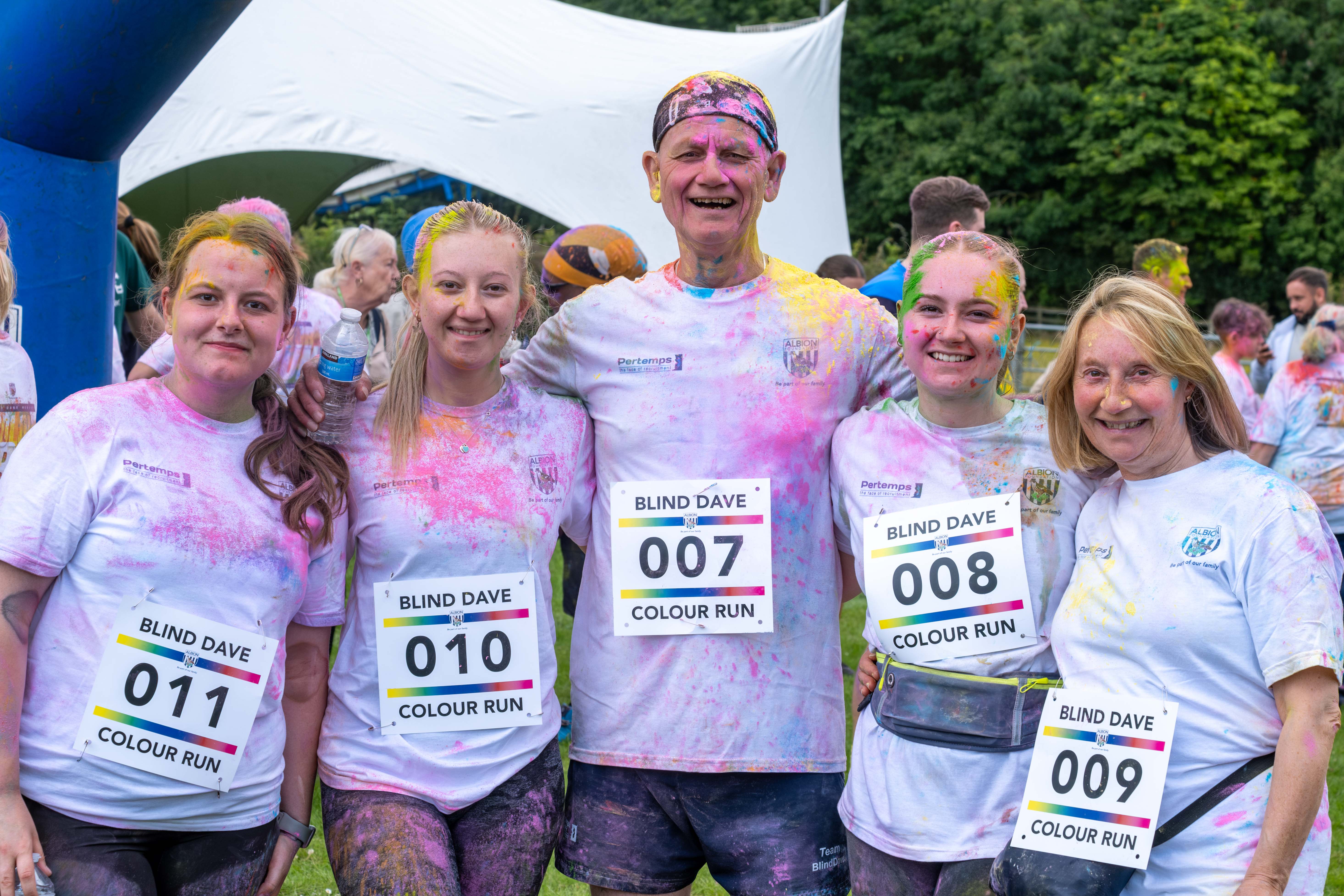 Heeley Family photo at the end of the Colour Run.