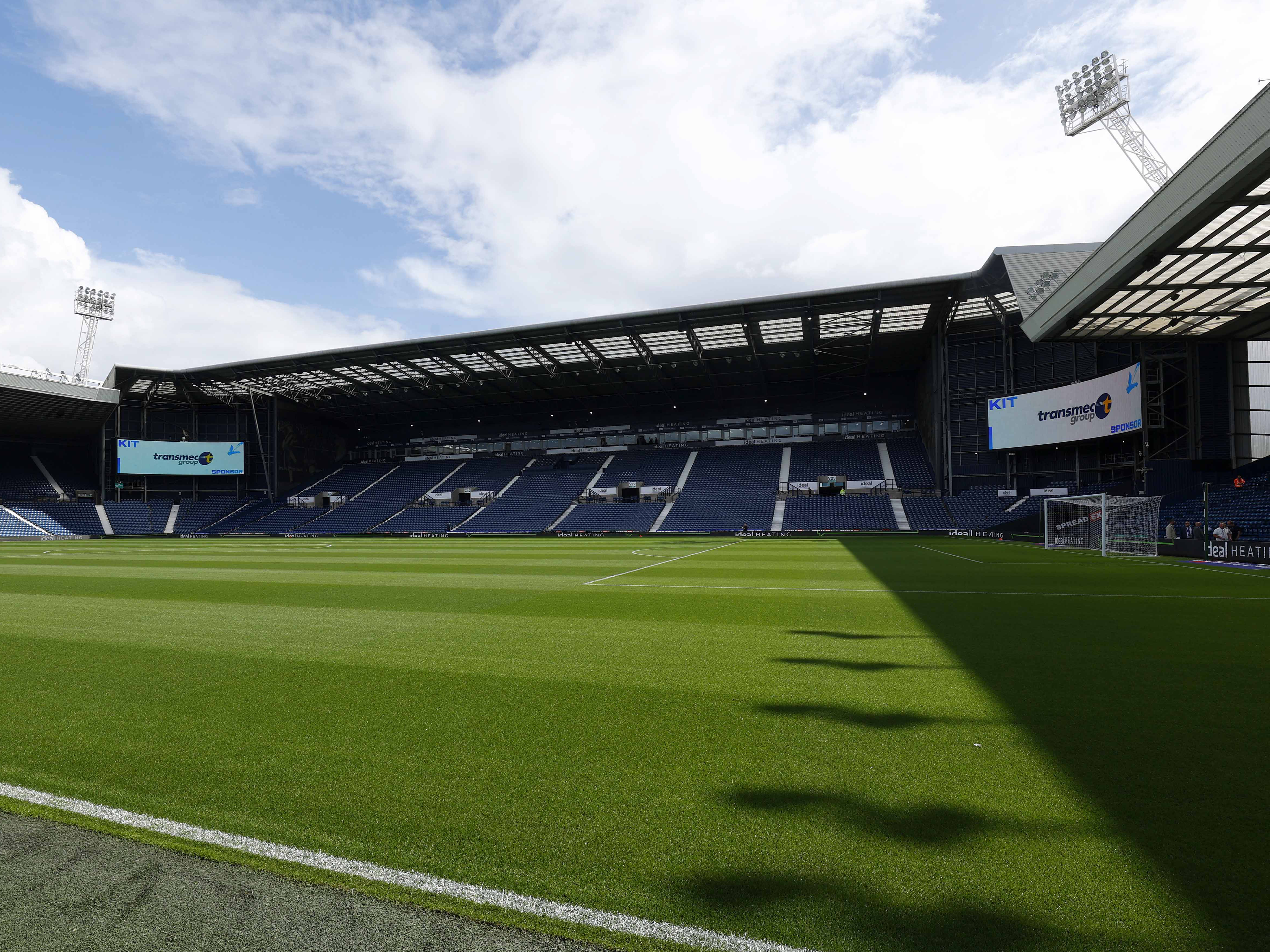 A general view of The Hawthorns pitch and East Stand 
