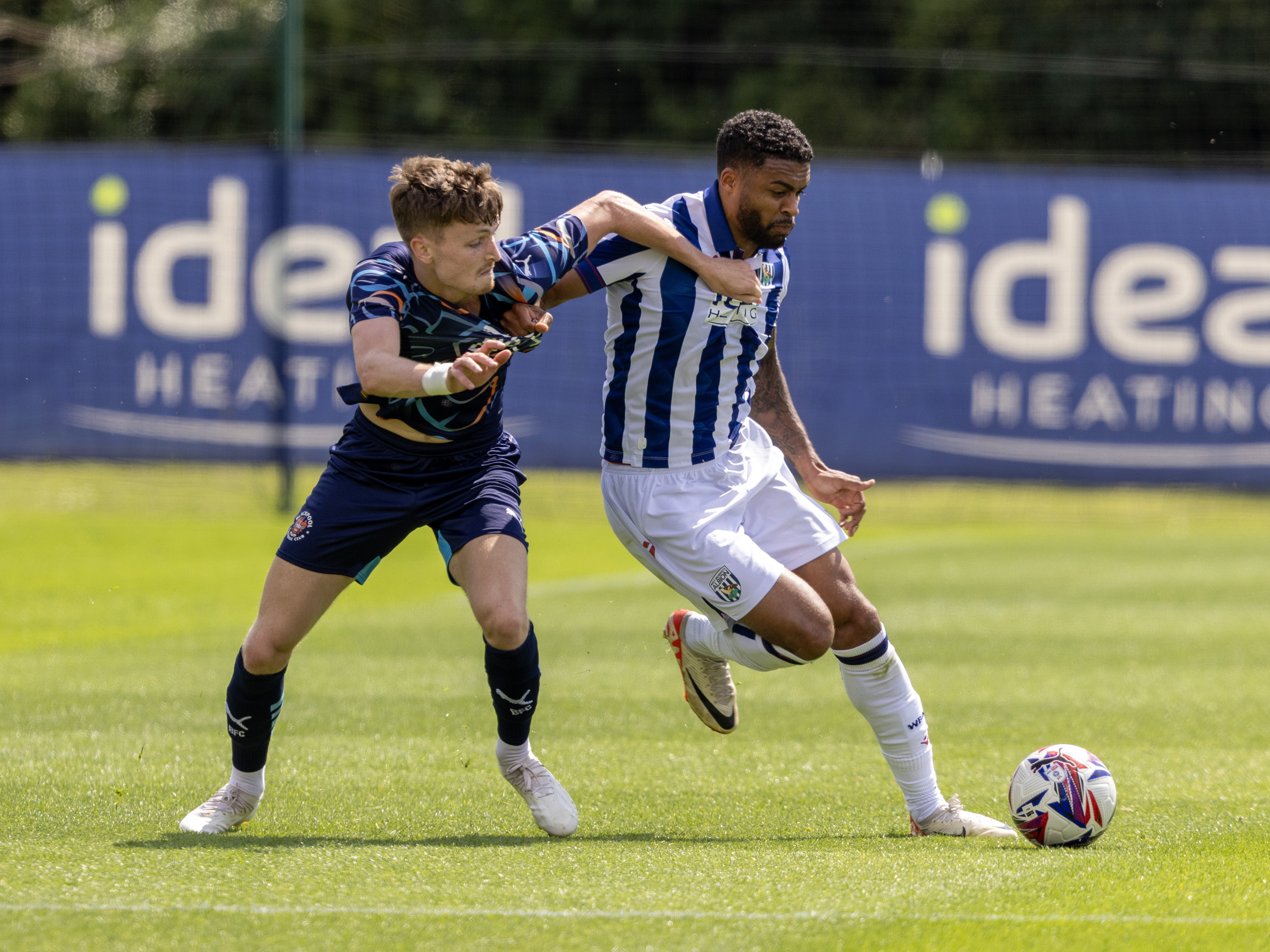 Darnell Furlong in action against Blackpool in a pre-season friendly 