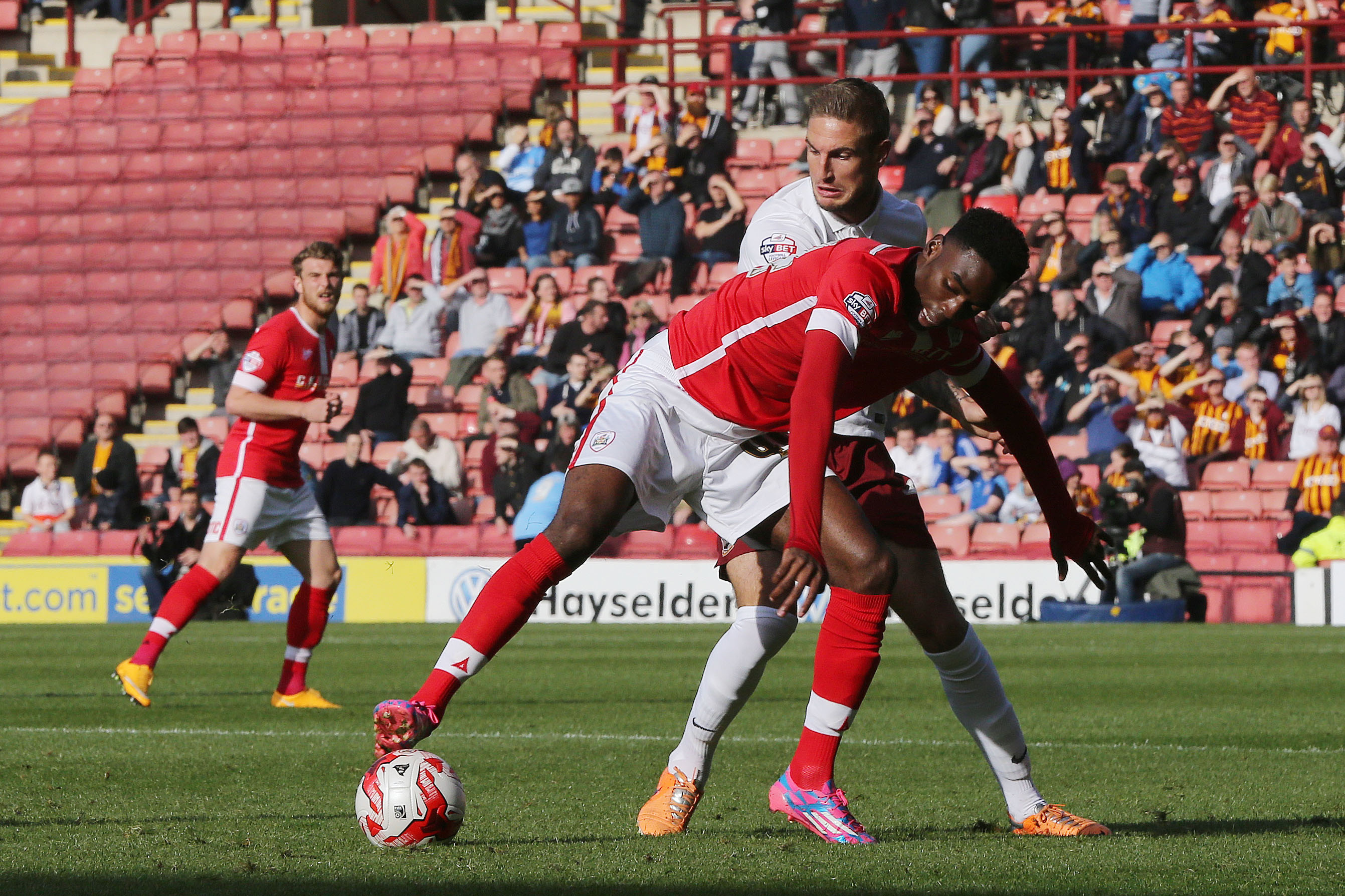 Devante Cole in action for Barnsley in 2014