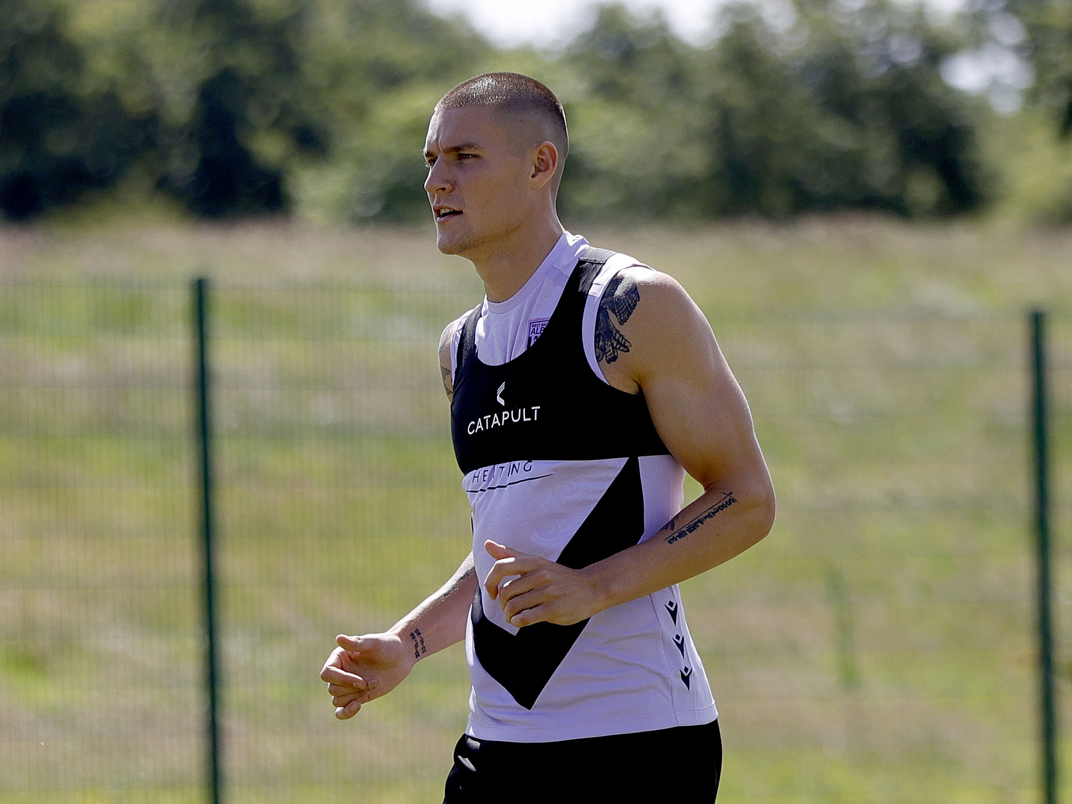 Ted Cann running during a training session 