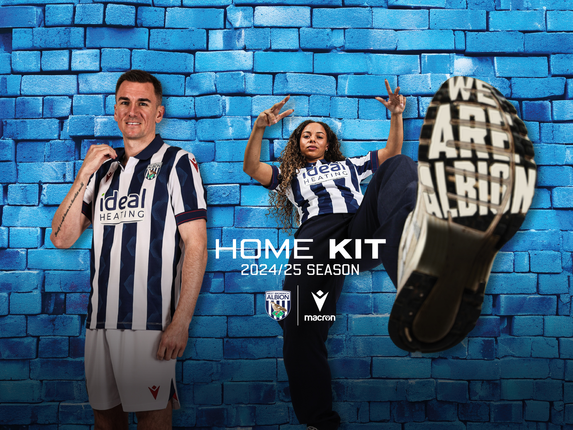 Images of WBA's new home kit modelled by Jed Wallace and Ash Brown 