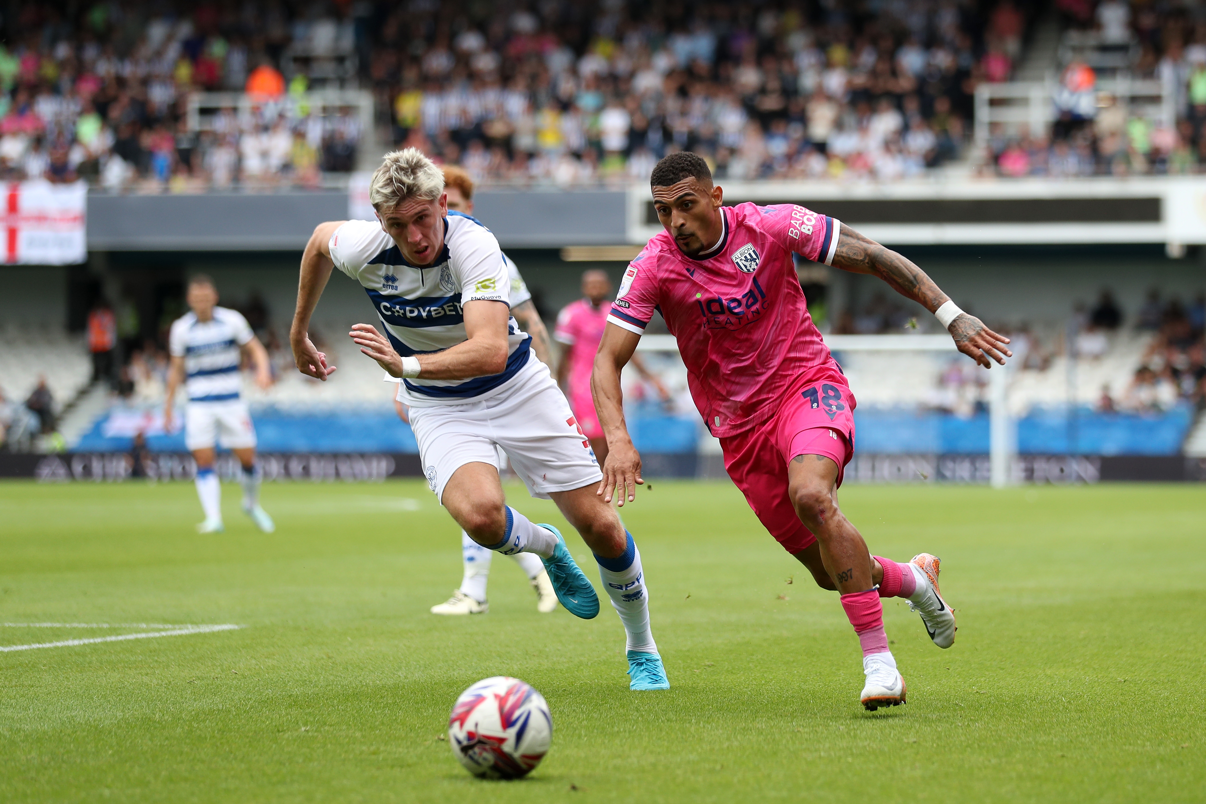 Karlan Grant chasing the ball at QPR 