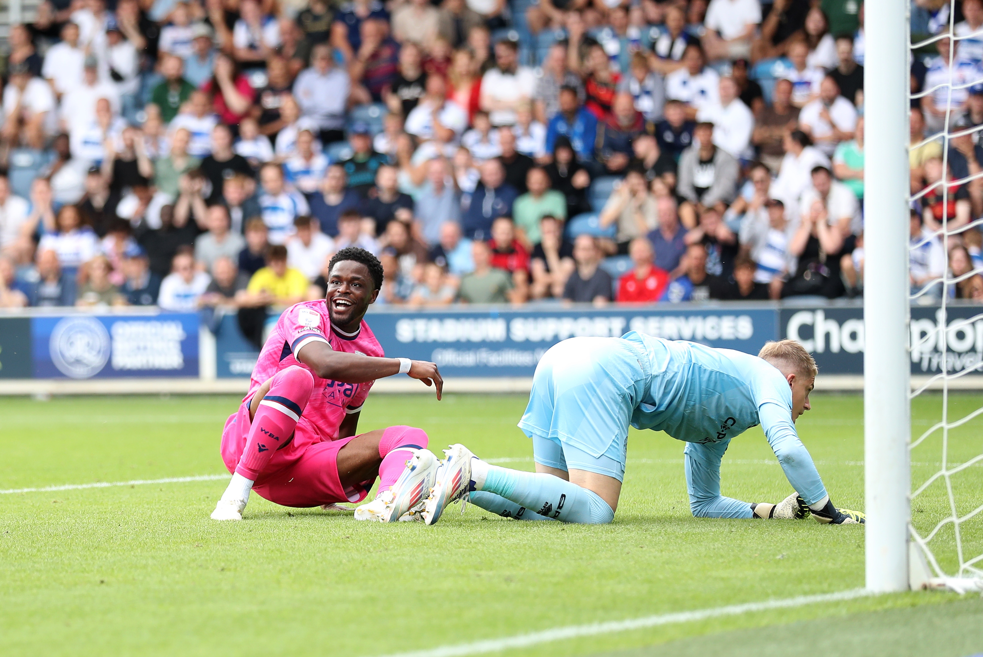 Josh Maja scores his third goal against QPR 