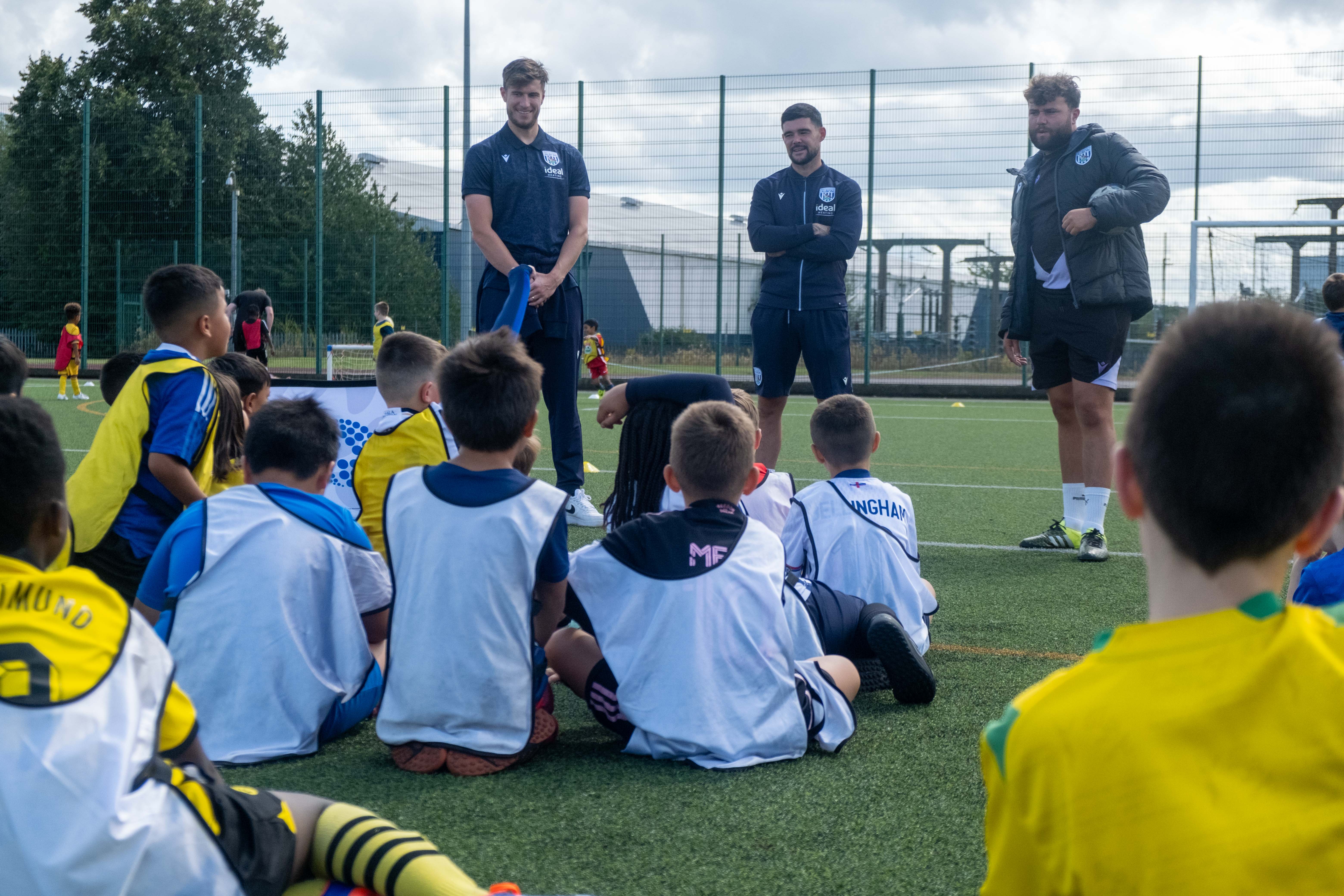 Alex Mowatt and Paddy McNair answer questions from camp participants.