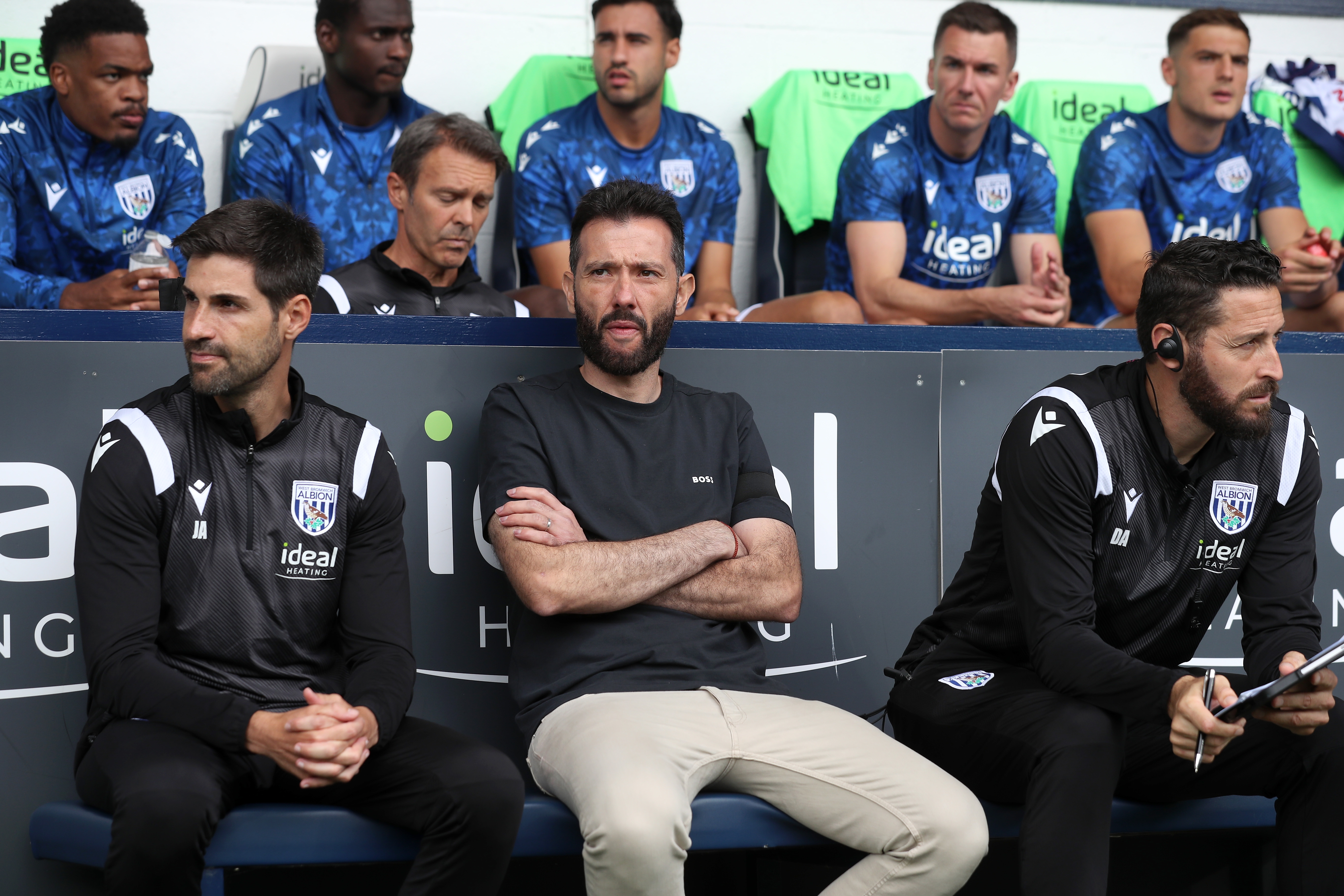 Carlos Corberán sat on the home bench at The Hawthorns before the Leeds game