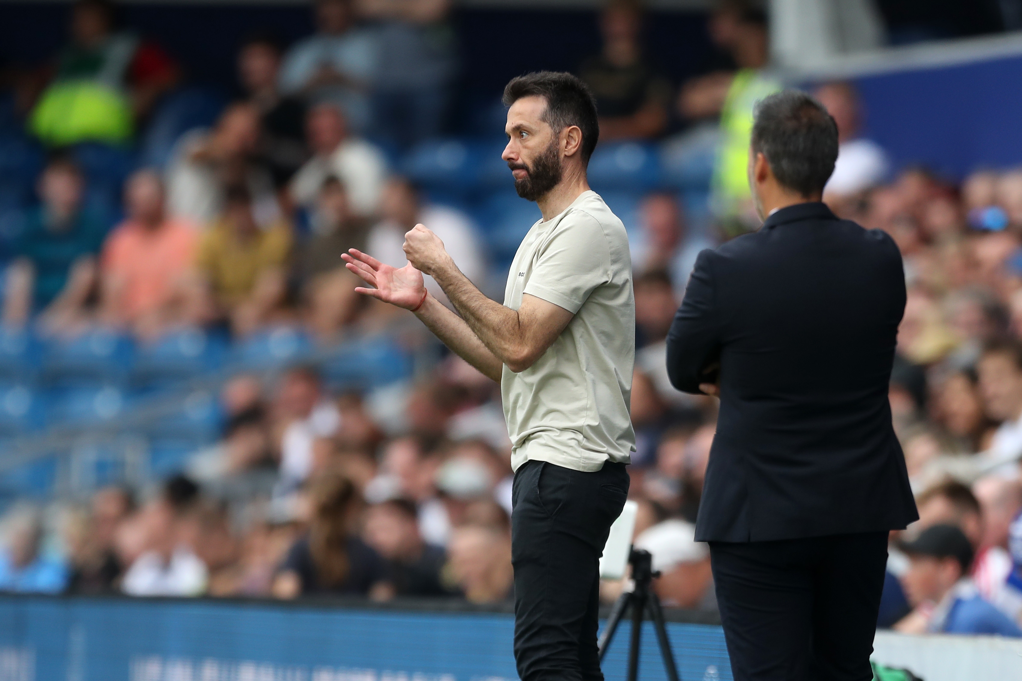 Carlos Corberán on the touchline at QPR 