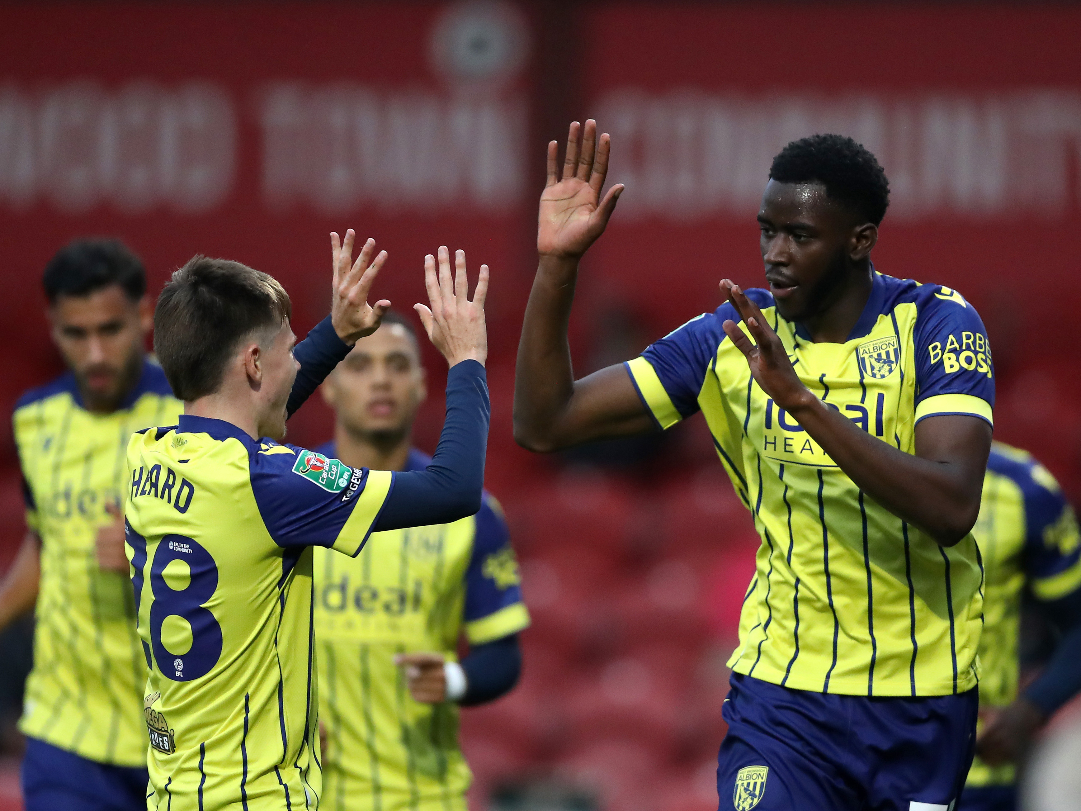 An image of Mo Faal celebrating his goal against Fleetwood