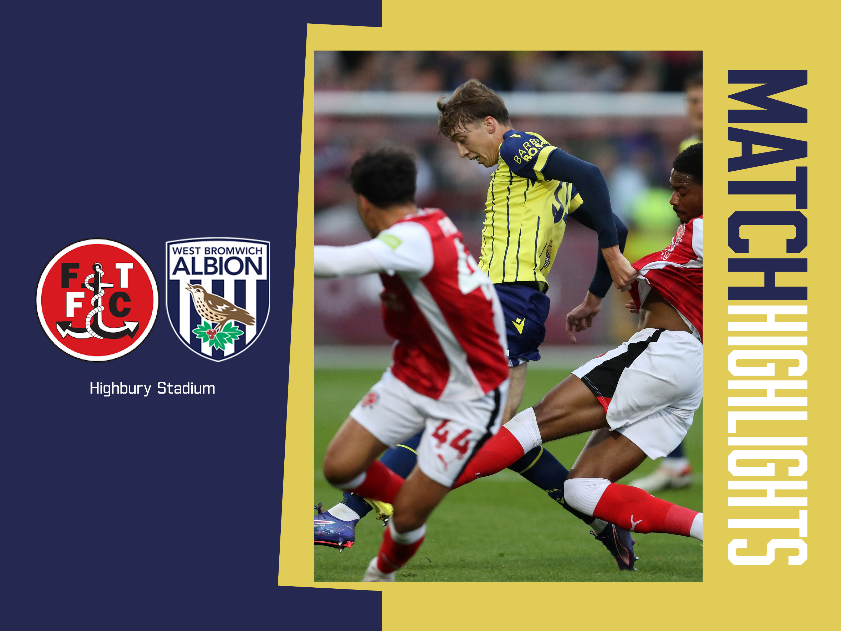 Fleetwood Match Highlights graphic with an action image from the game in 