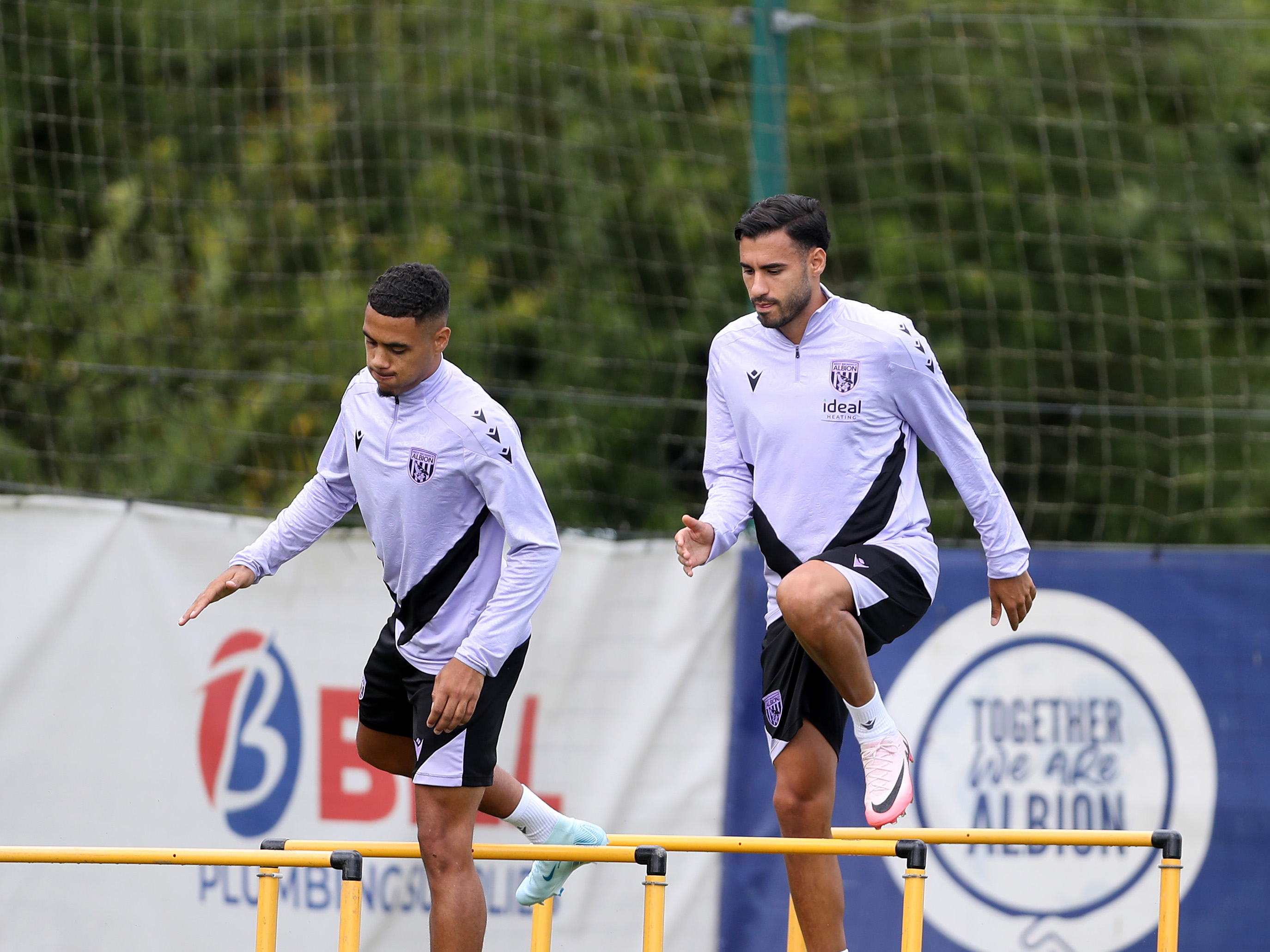 Lewis Dobbin and Gianluca Frabotta out training 