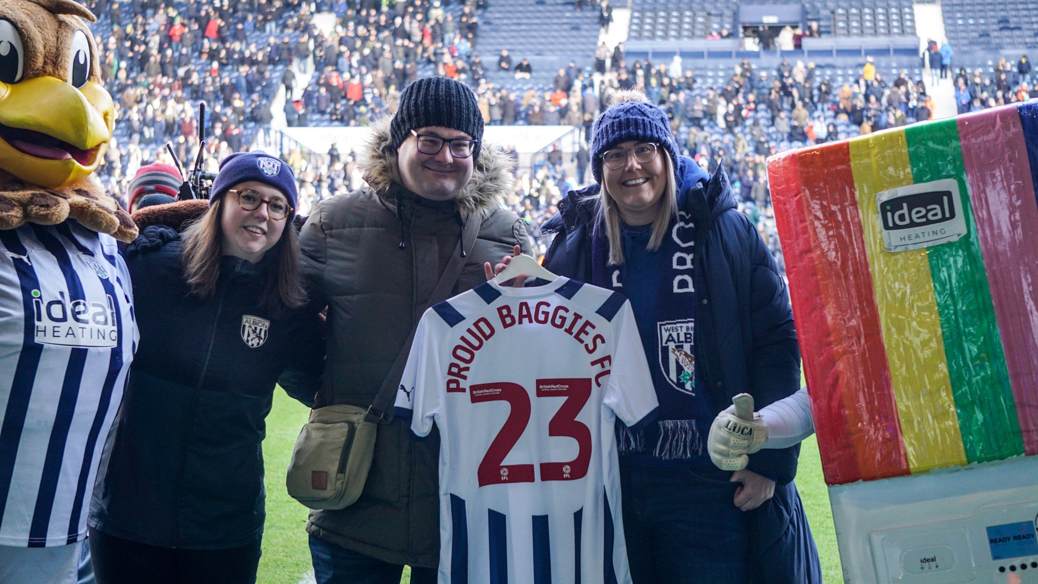 Jack Heeley holds the Proud Baggies 23 shirt.