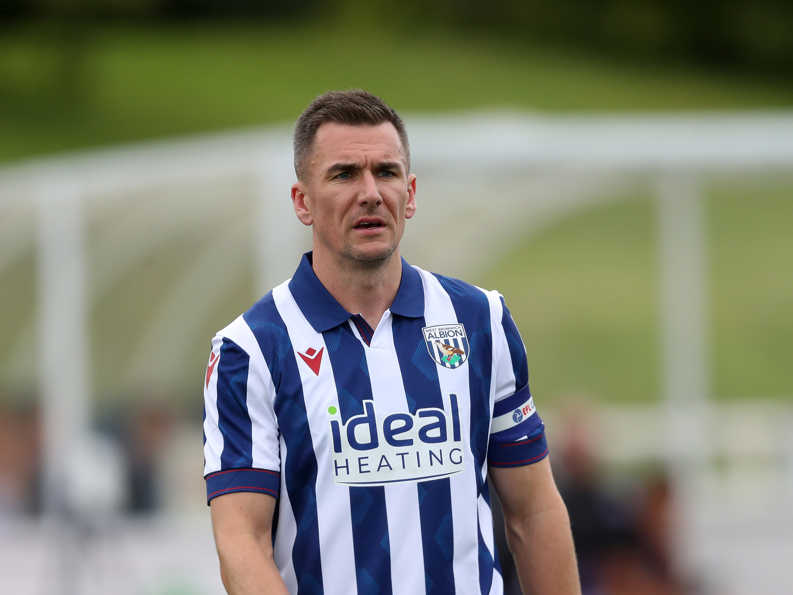 Jed Wallace in pre-season action wearing the home shirt 