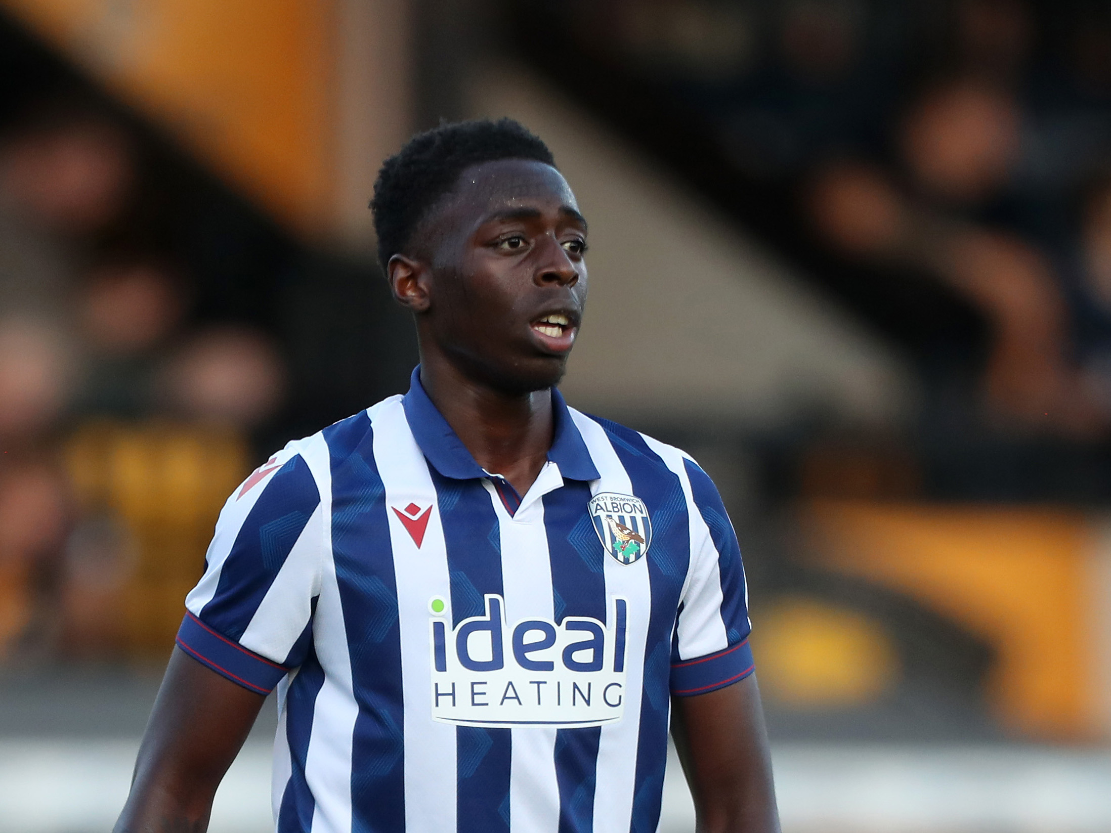 Eseosa Sule in action for Albion wearing the home shirt 