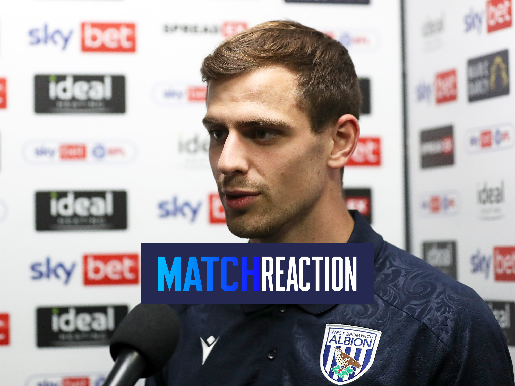 Jayson Molumby is interviewed after playing Leeds at The Hawthorns 