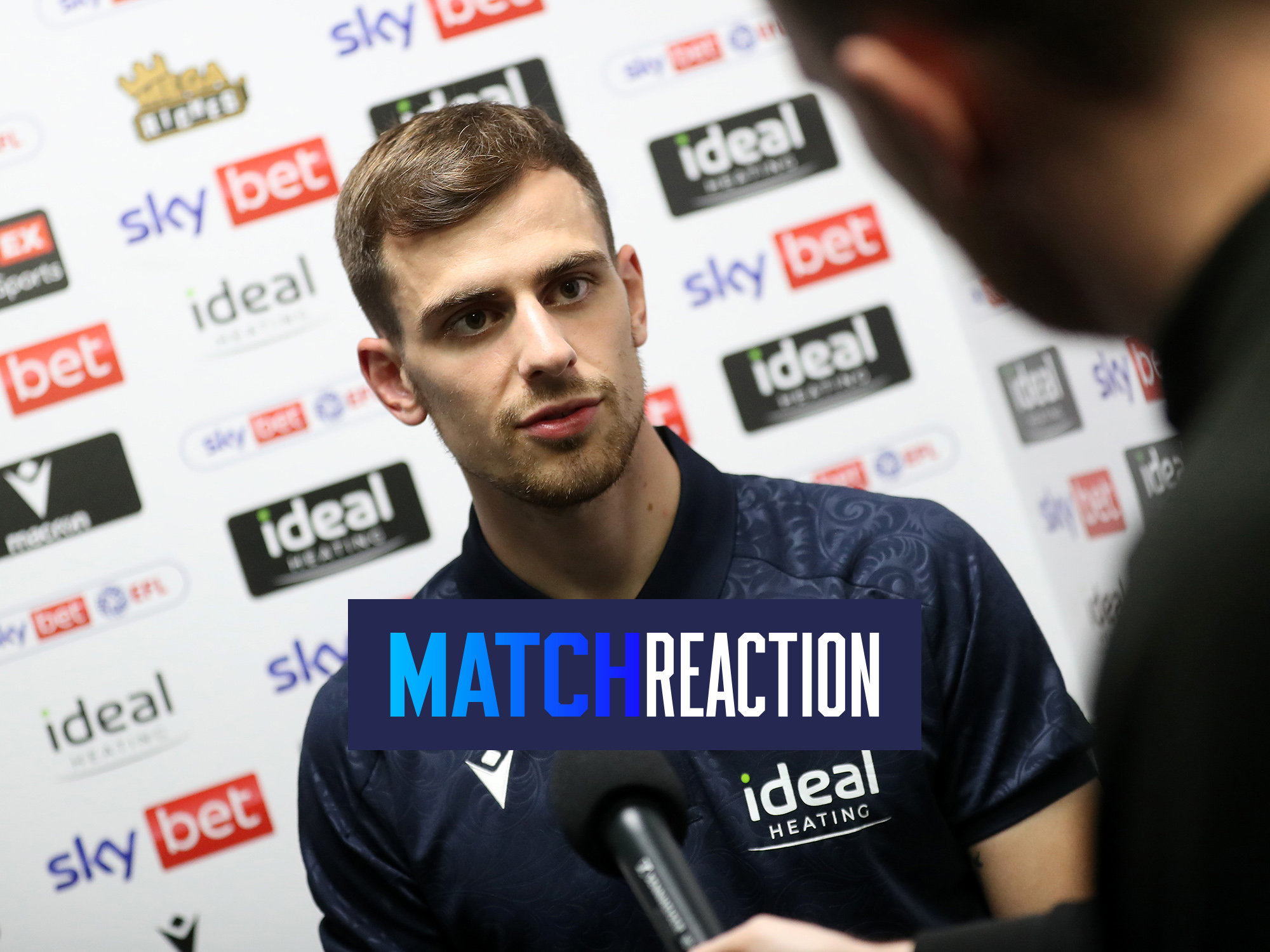 Jayson Molumby is interviewed after scoring against Swansea City 