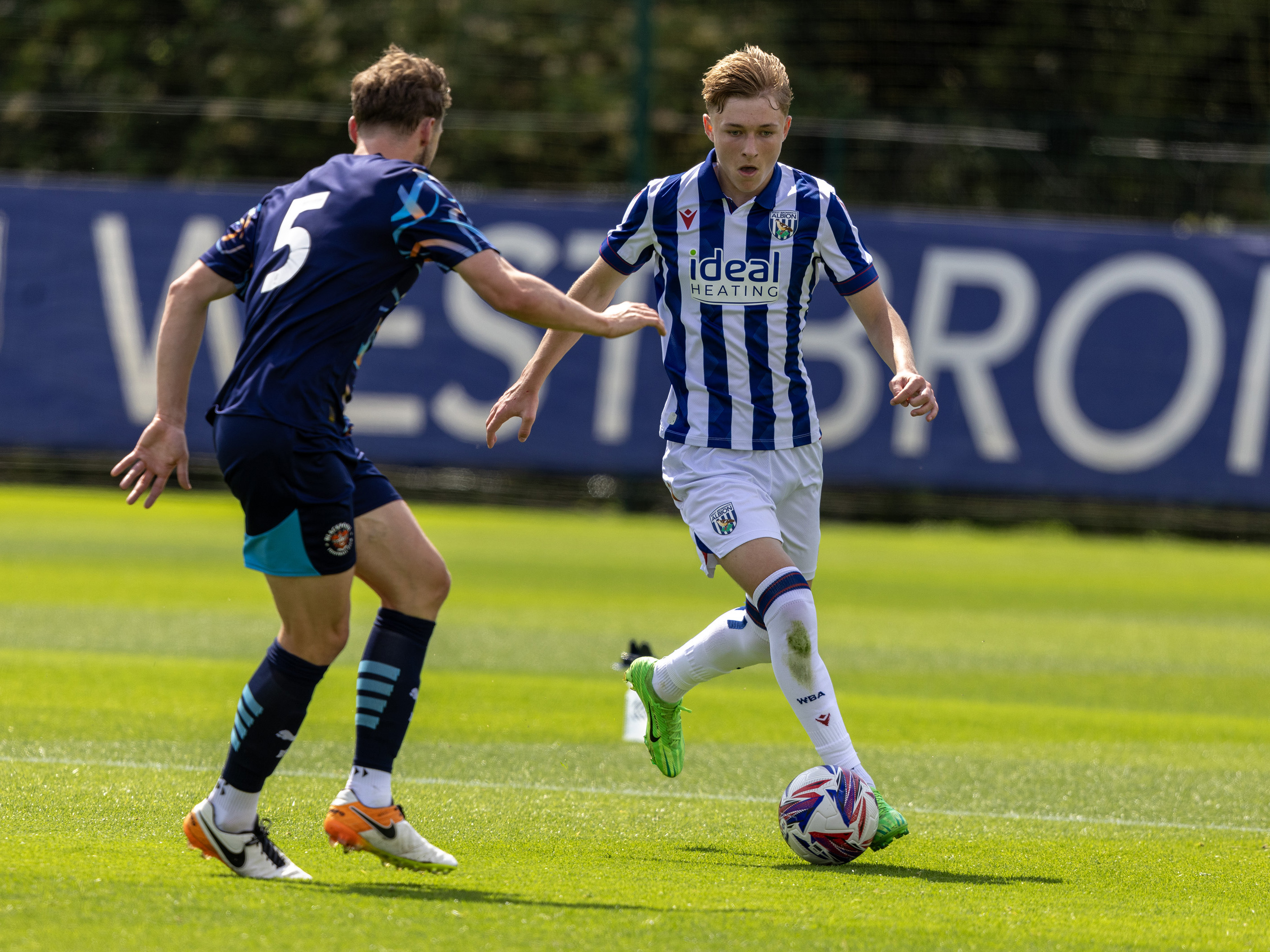 A photo of Albion youngster Ollie Bostock in action during a 2024/25 first team friendly v Blackpool