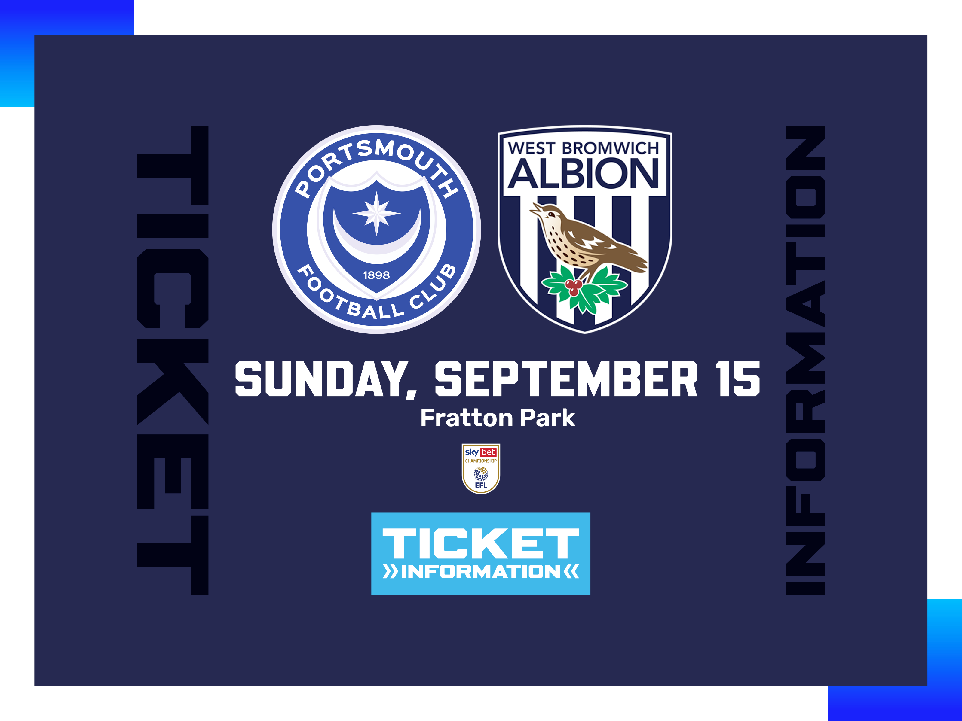 Ticket graphic for Portsmouth v Albion.