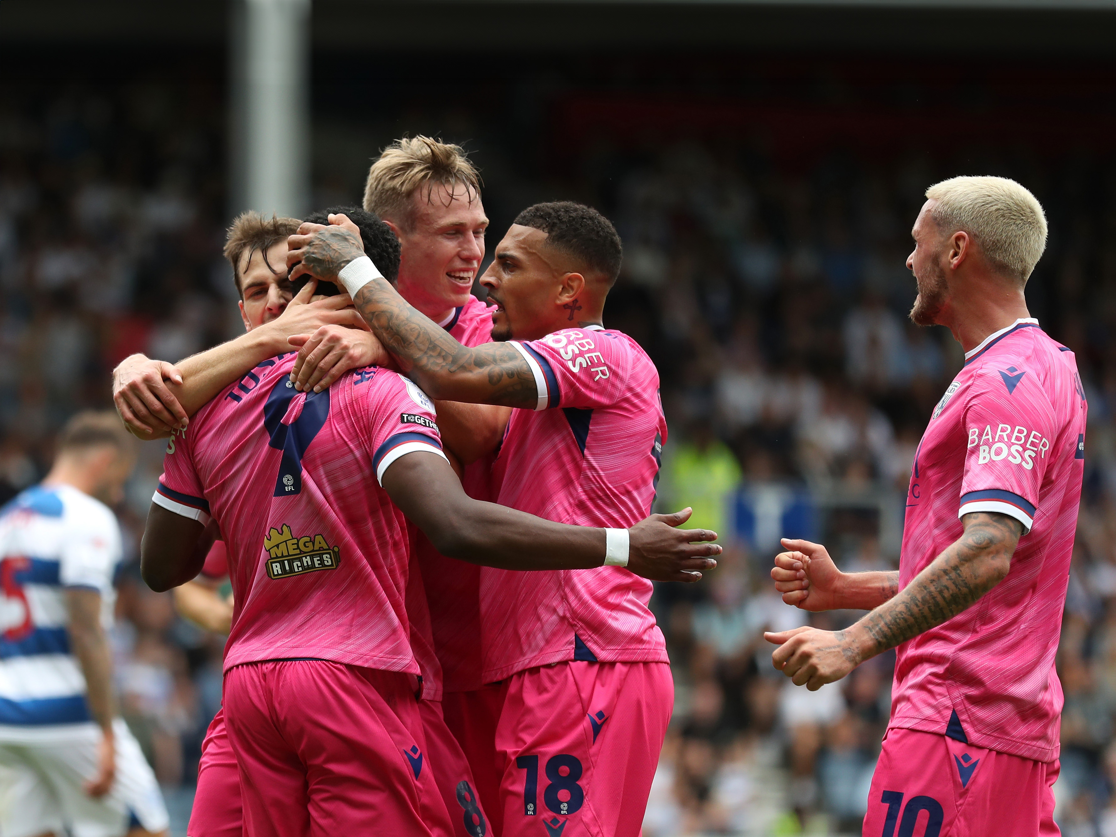 An image of Josh Maja celebrating with his teammates