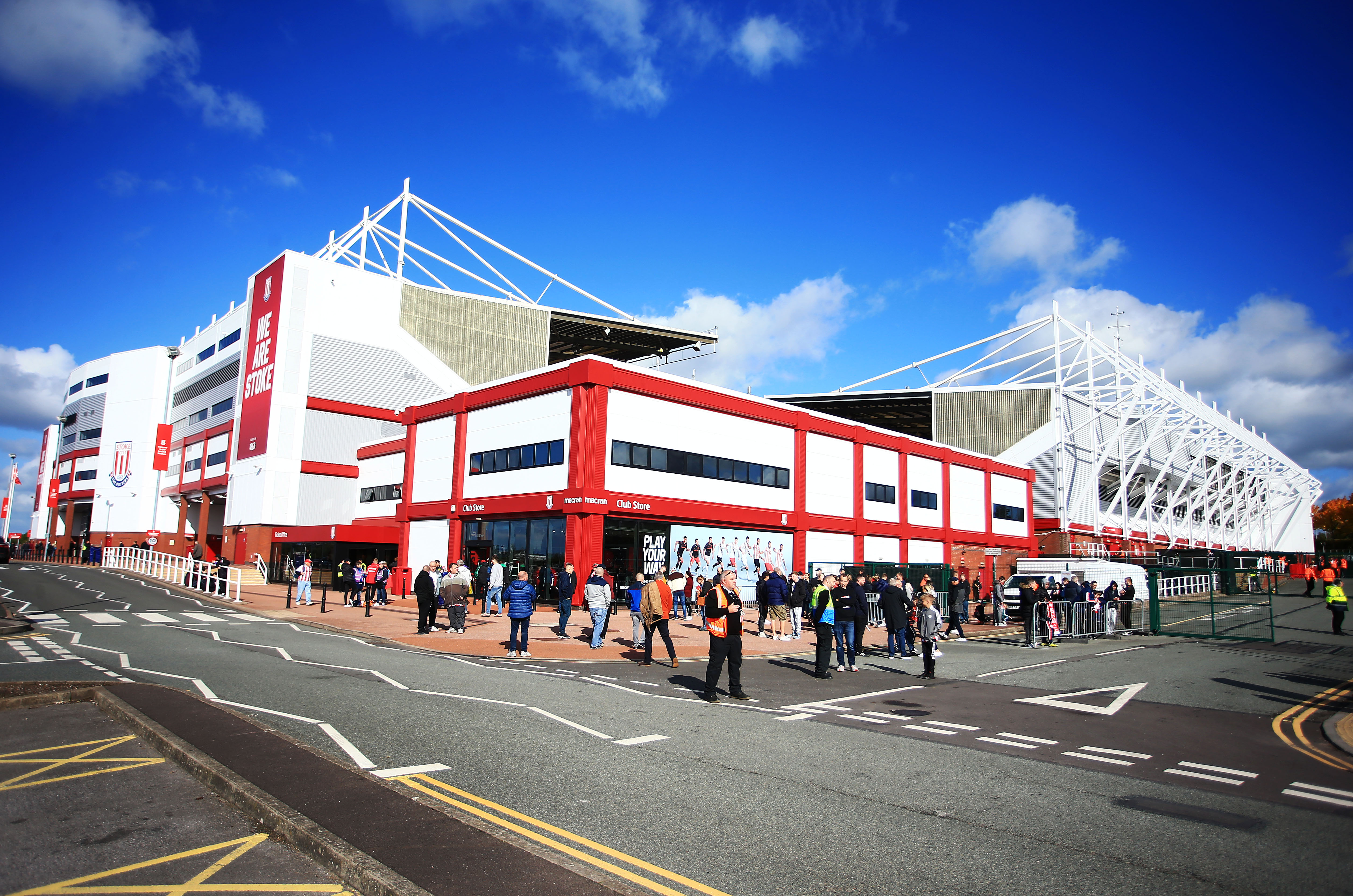 A general view of the outside of the bet365 Stadium 