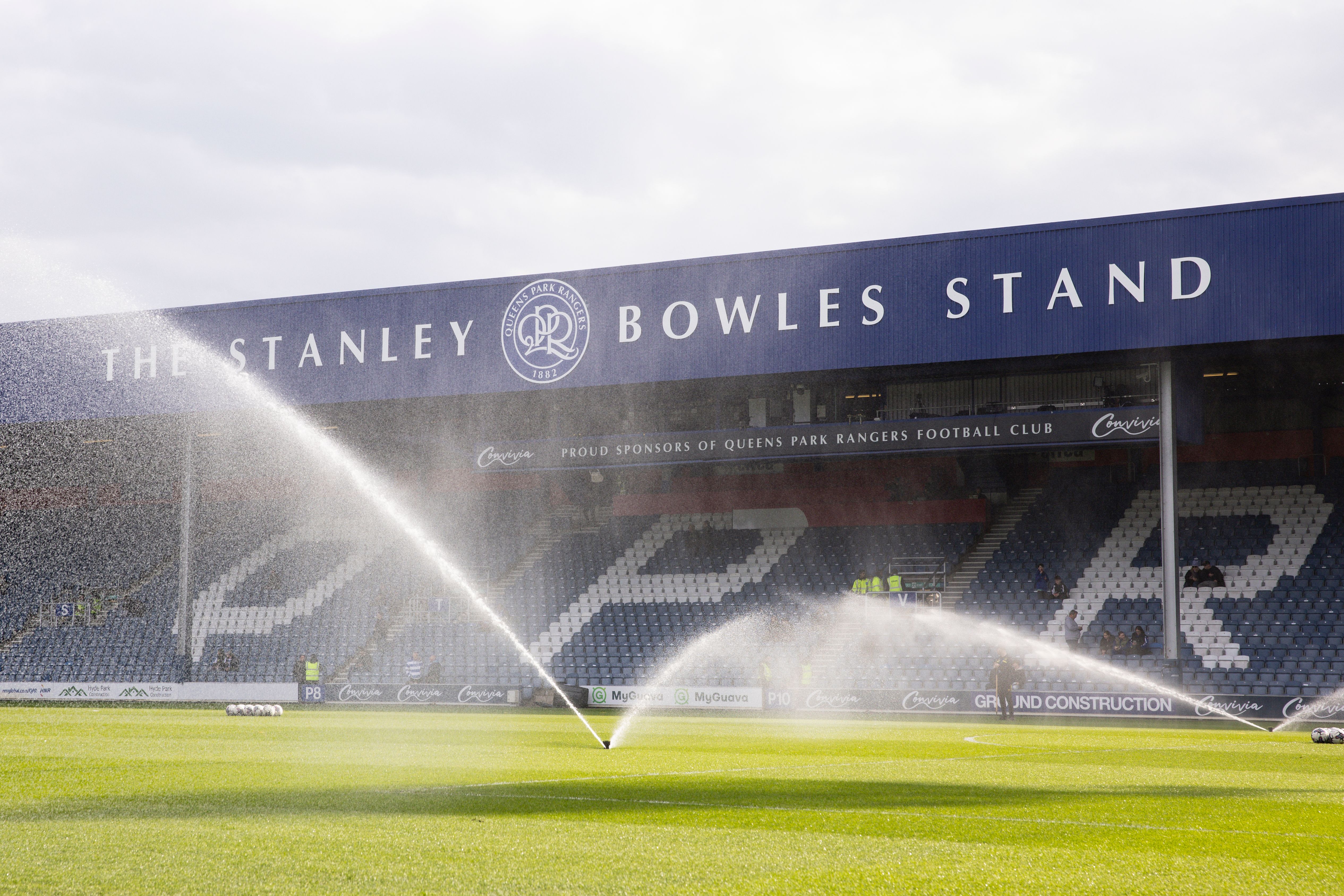 A general view of the Stanley Bowles Stand at QPR 