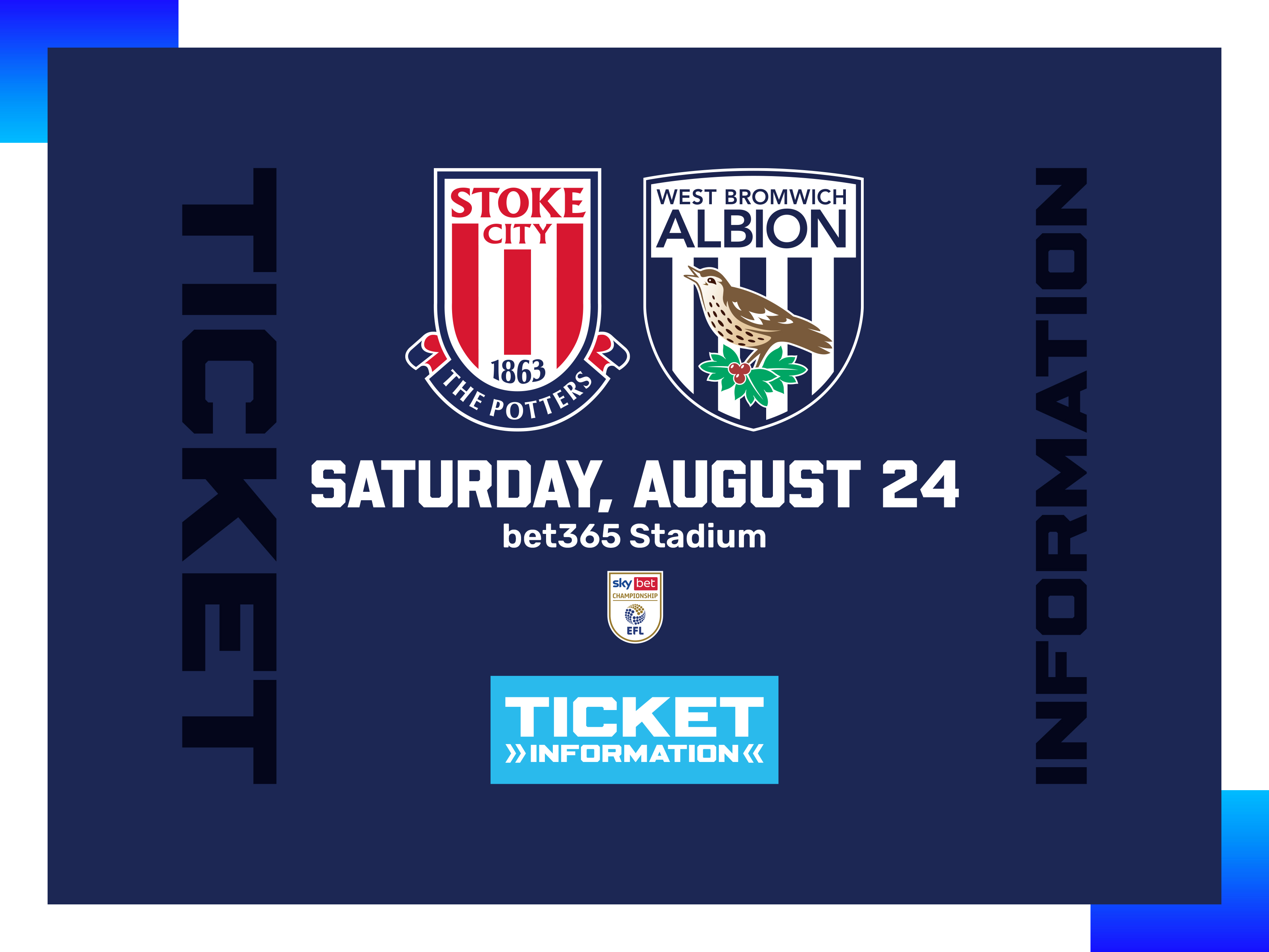 Stoke v Albion ticket graphic with both badges