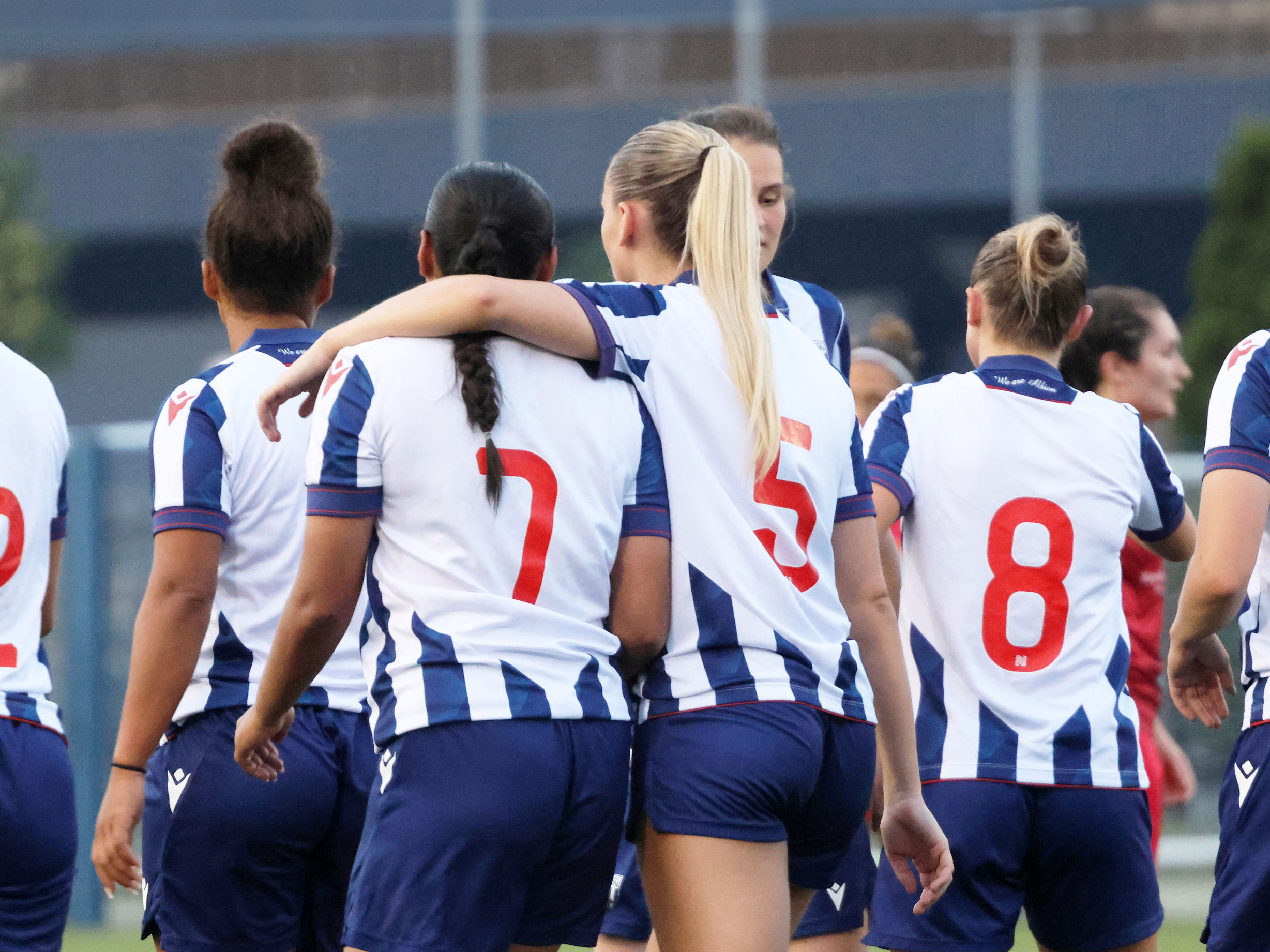 An image of Albion Women celebrating a goal