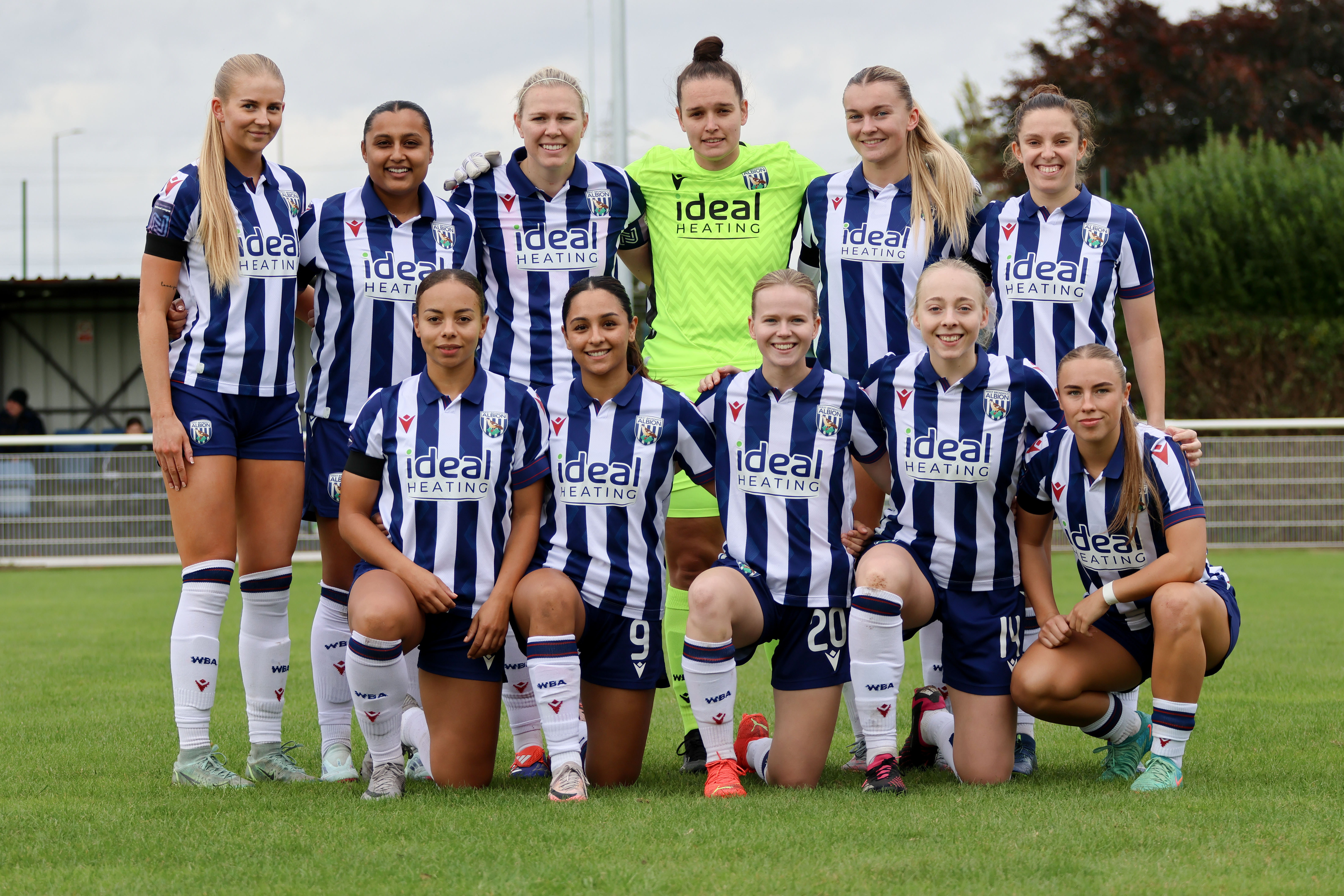 An Albion Women team photo before a game with the team wearing the home kit 