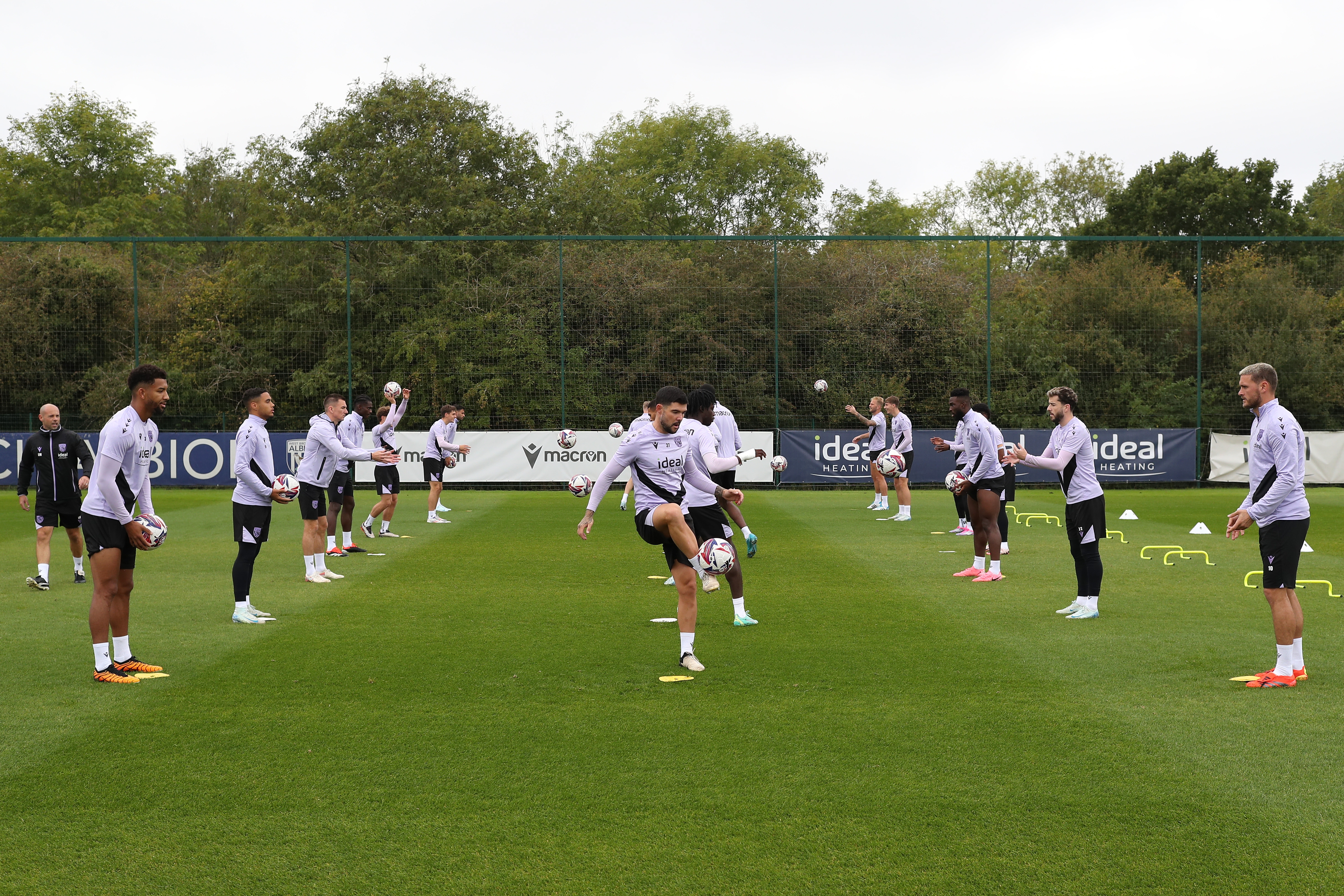 A general shot of the whole squad training 